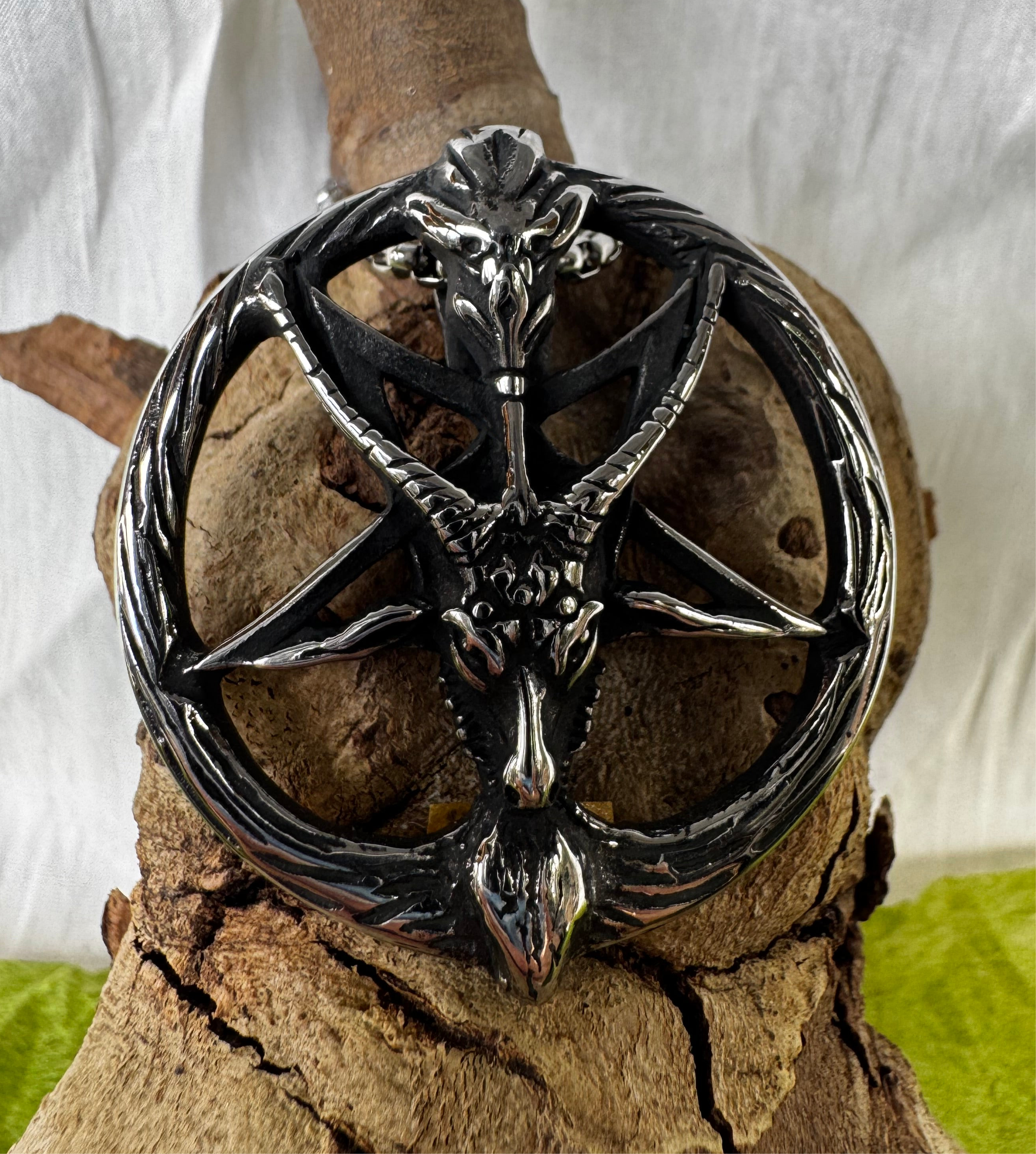 Silver Goat Pentagram Stainless Steel Pendant