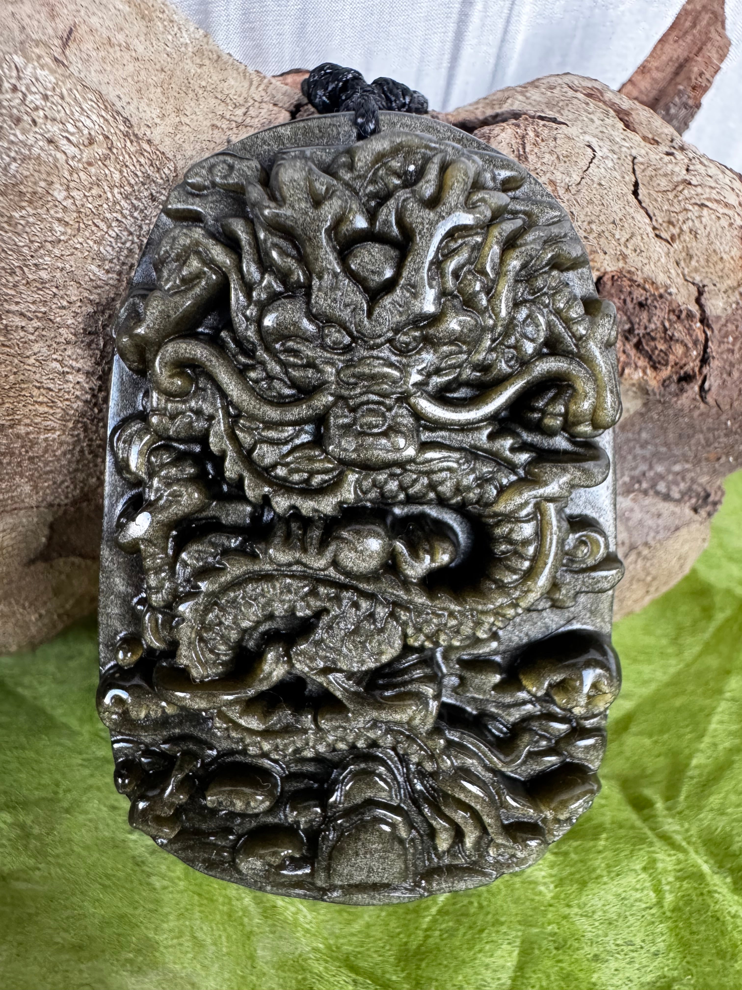 Obsidian Dragon Pendants