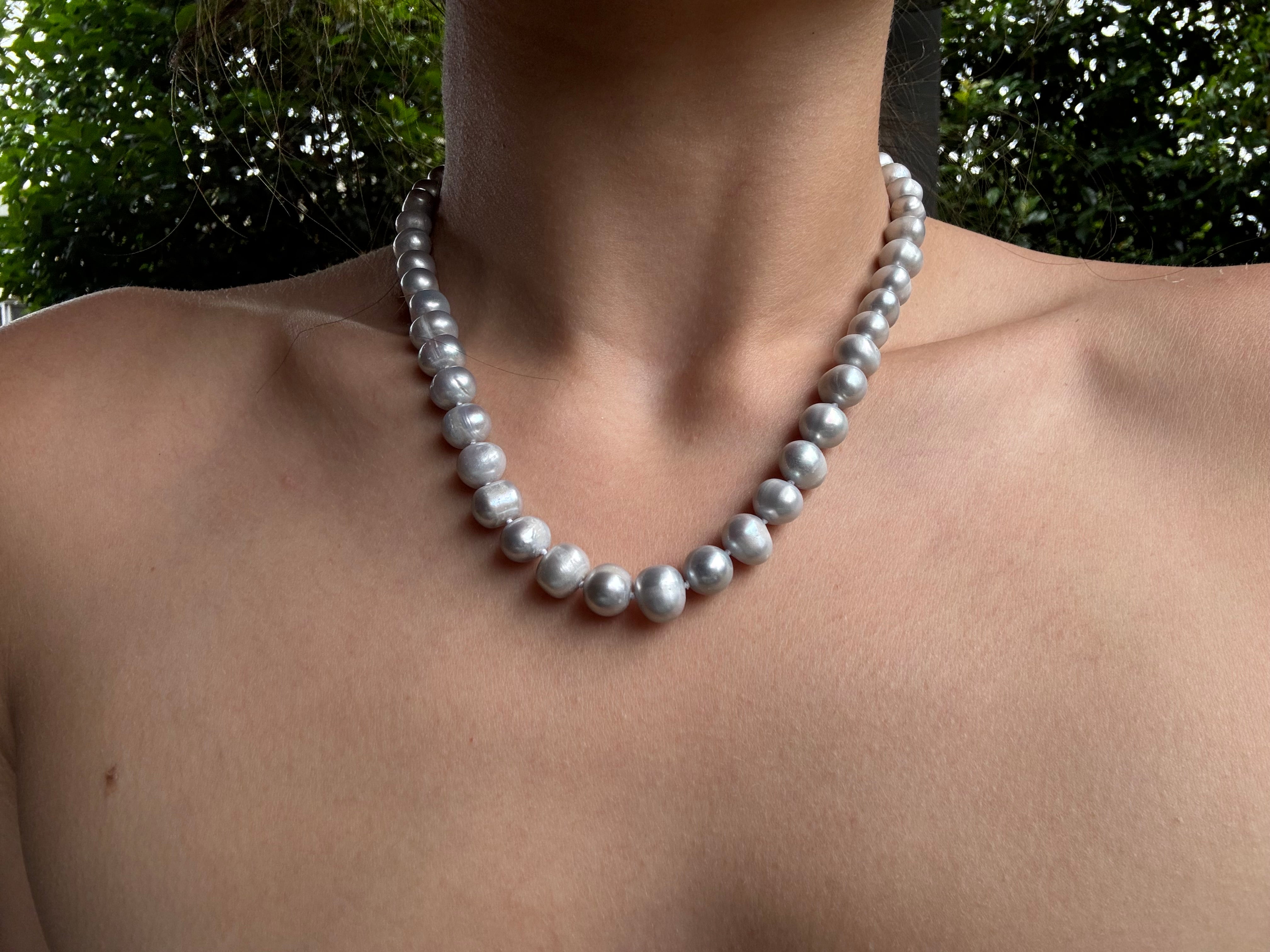 Grey Fresh Water Pearl Necklace