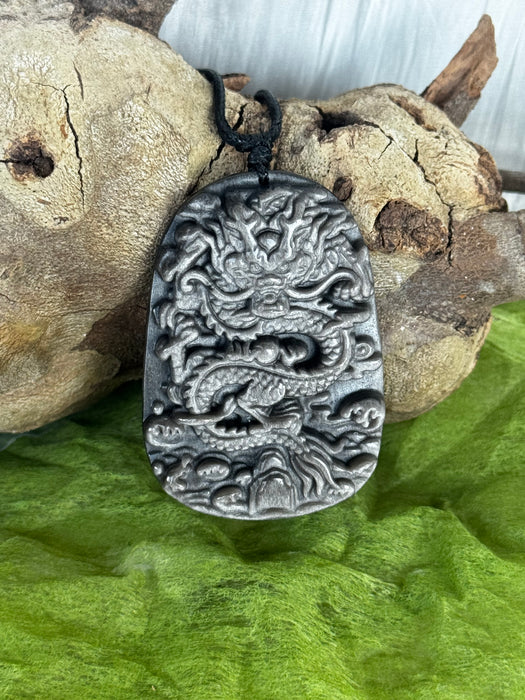 Obsidian Dragon Pendants