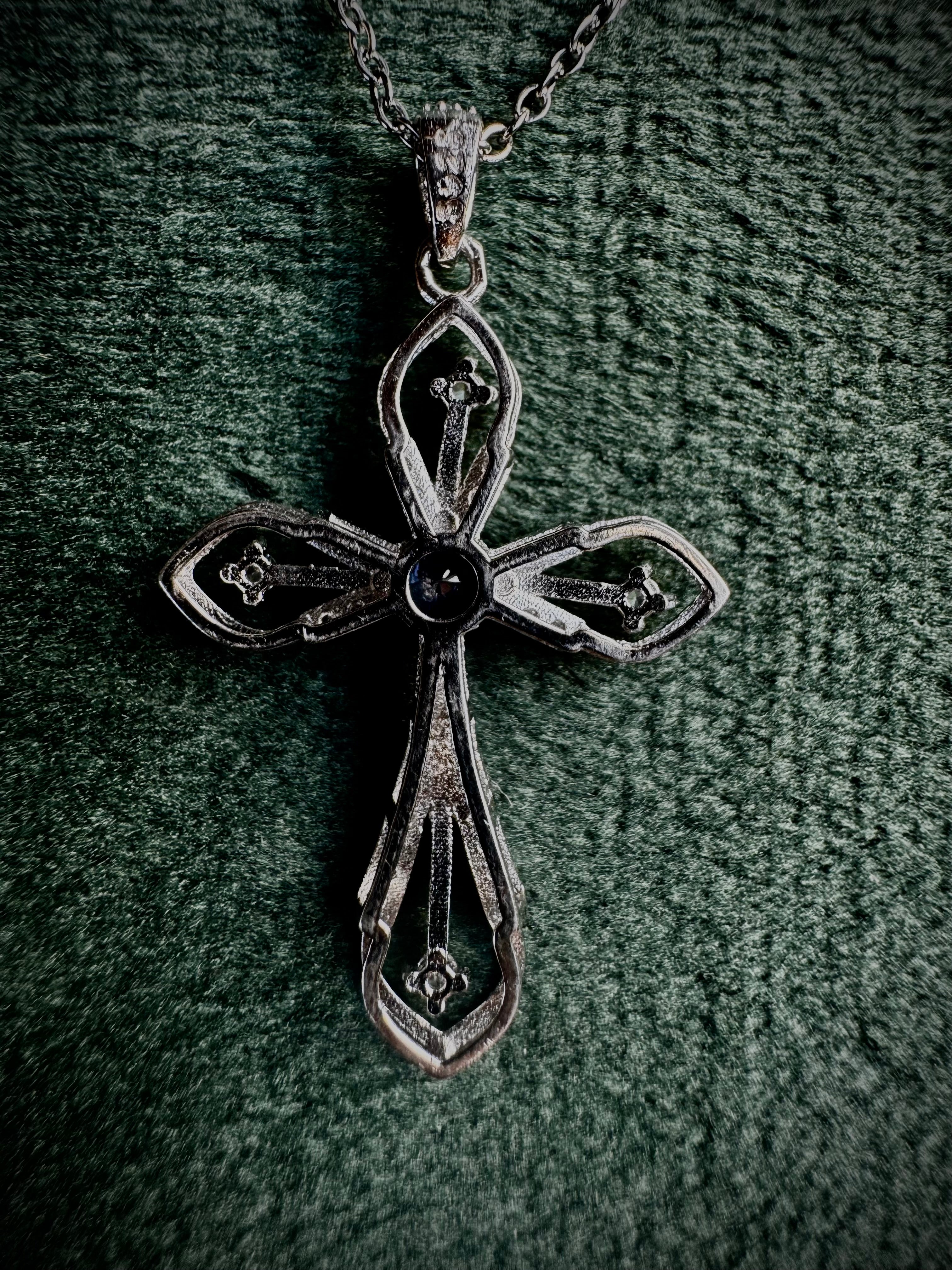 Tanzanite Cross Necklace S925