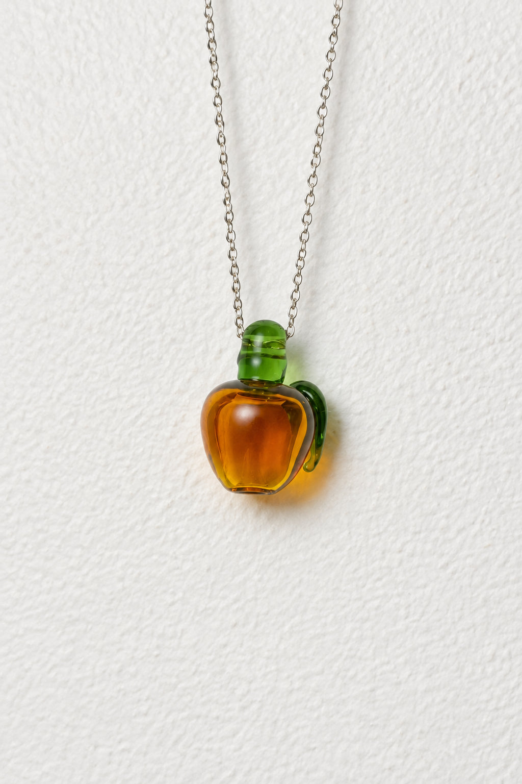 Apple Essential Oil Glass Bottle Gold Chain Necklace
