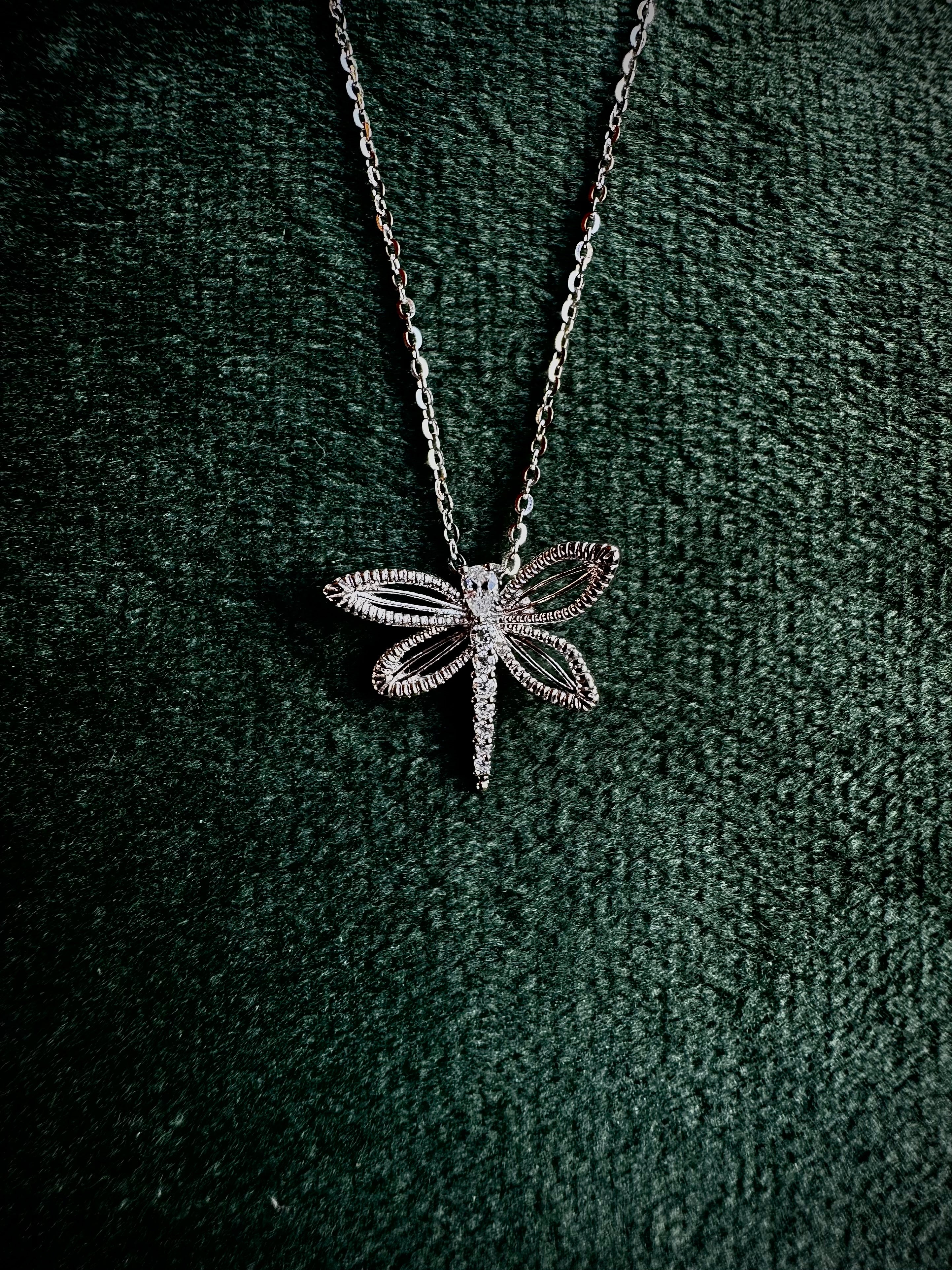 S925 Sparkling Dragonfly Necklace