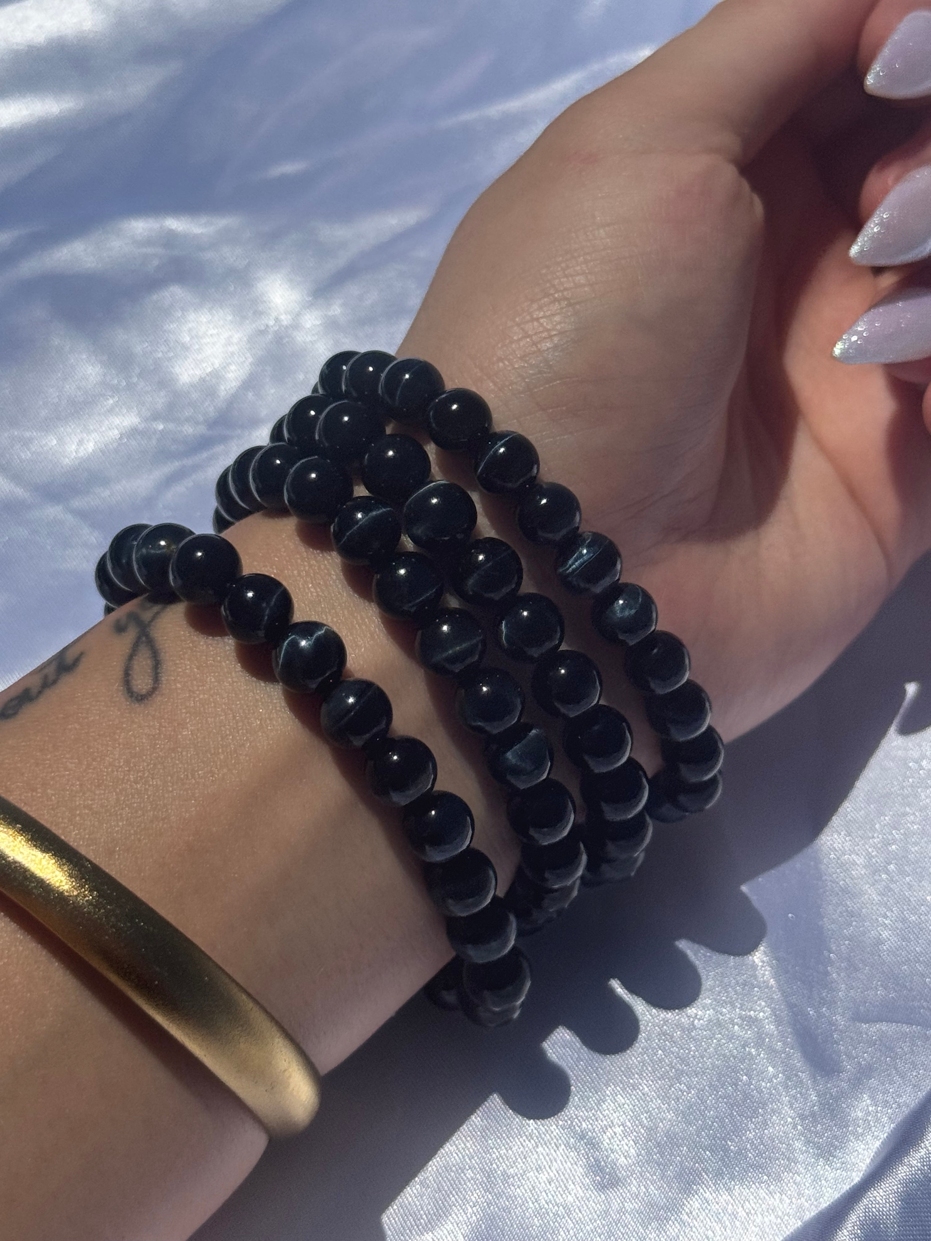 Blue Tiger Eyes Gemstone bracelet