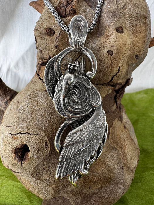 Silver Peacock Stainless Steel Pendant