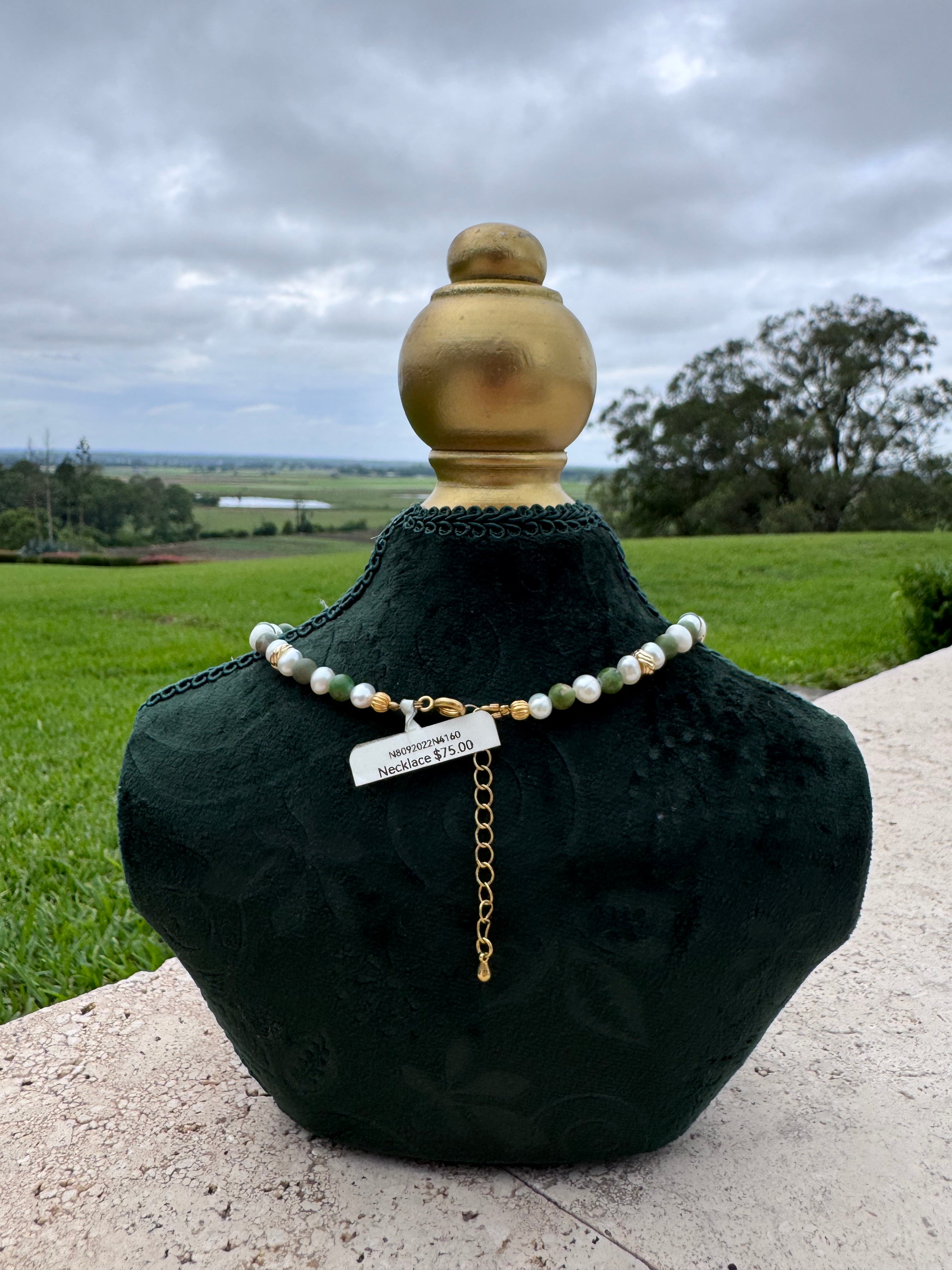 Turquoise & Pearl Tree of Life Choker