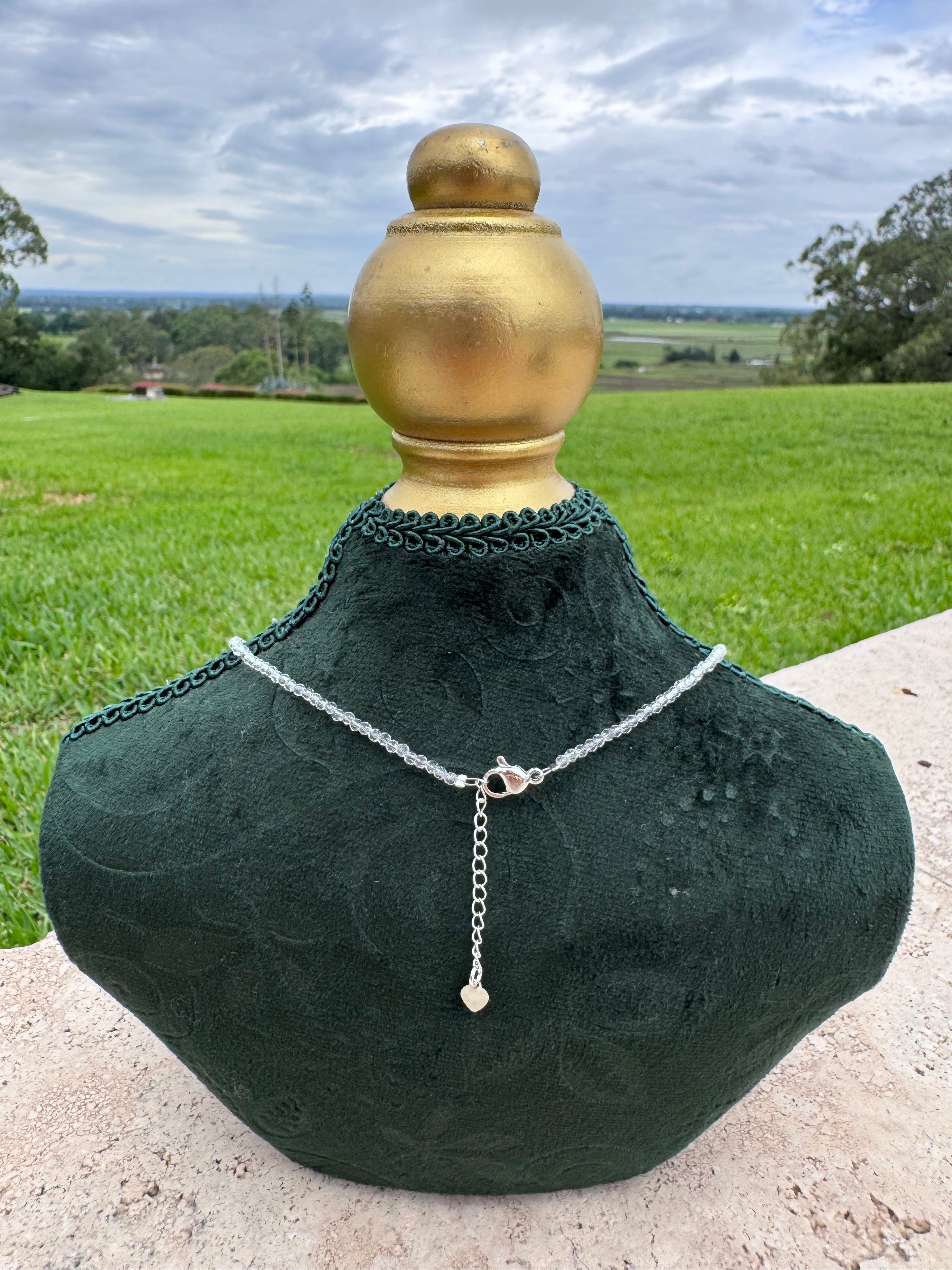 Clear Quartz Bear Necklace