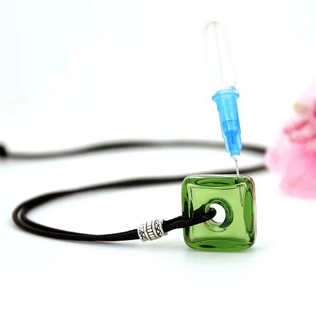 Square Essential Oil Glass Bottle Necklace