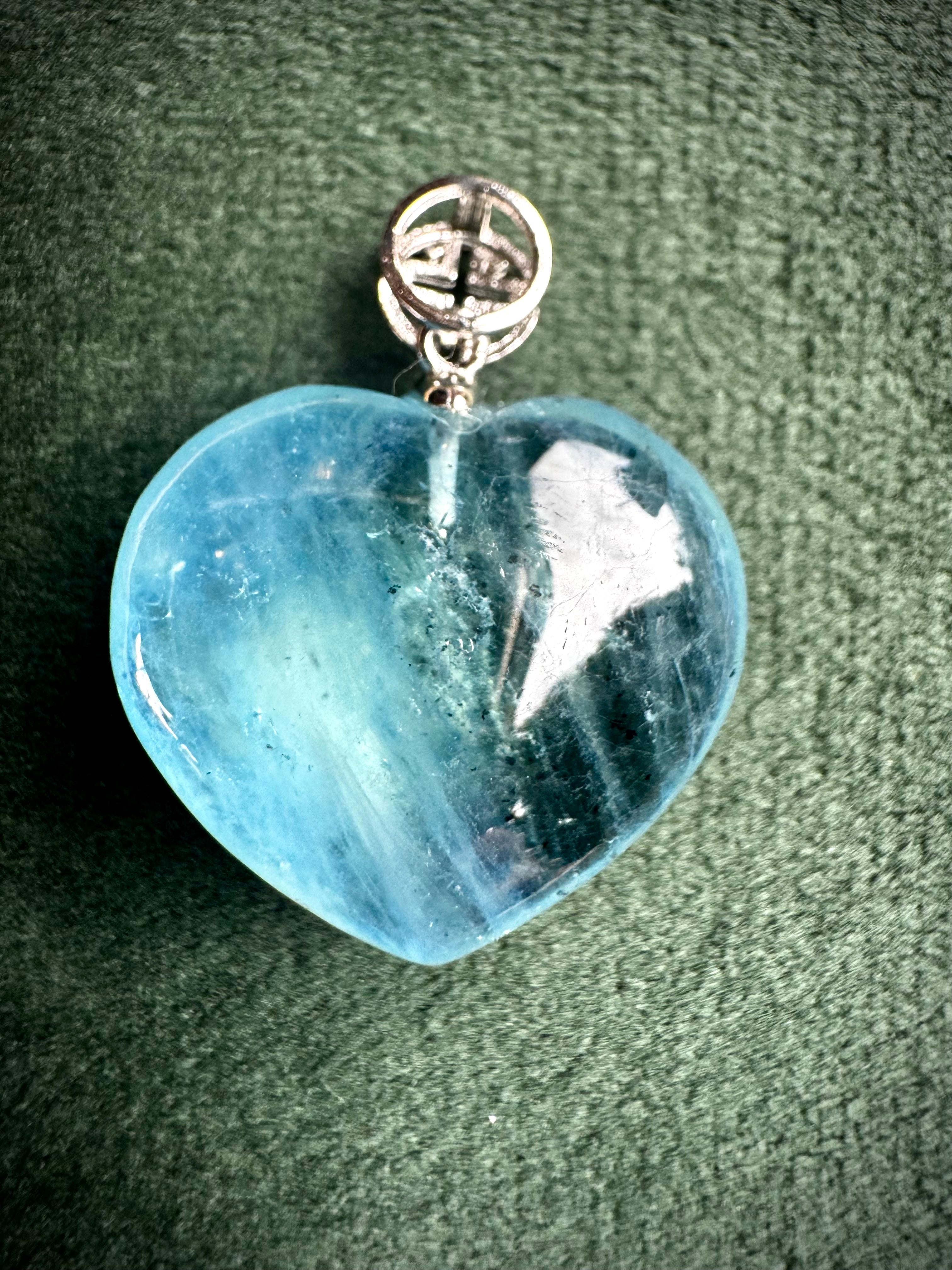 A Grade Aquamarine Hearts