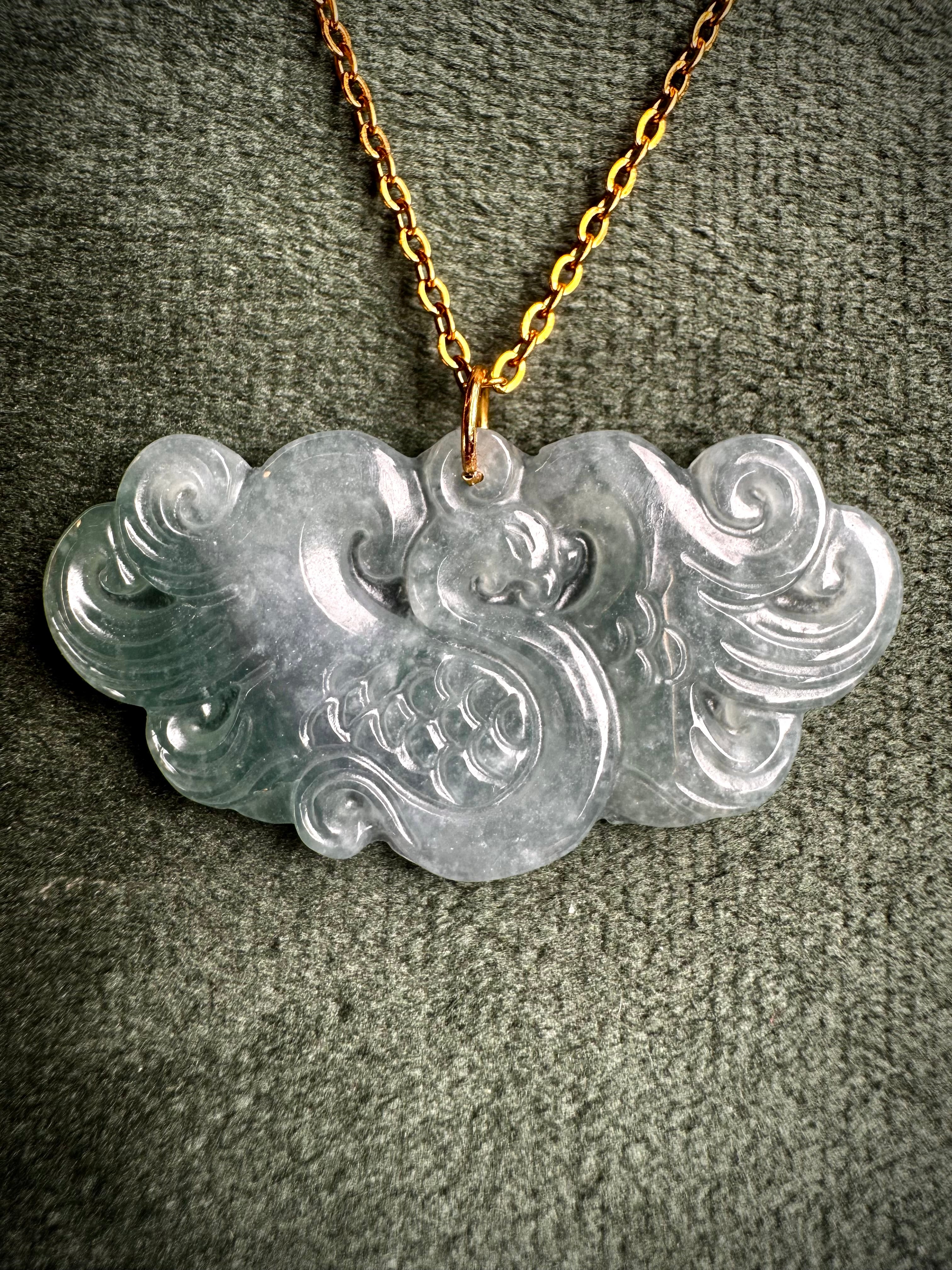 Blue Jade Phoenix Pendant