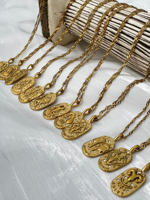 Zodiac Oval Necklaces