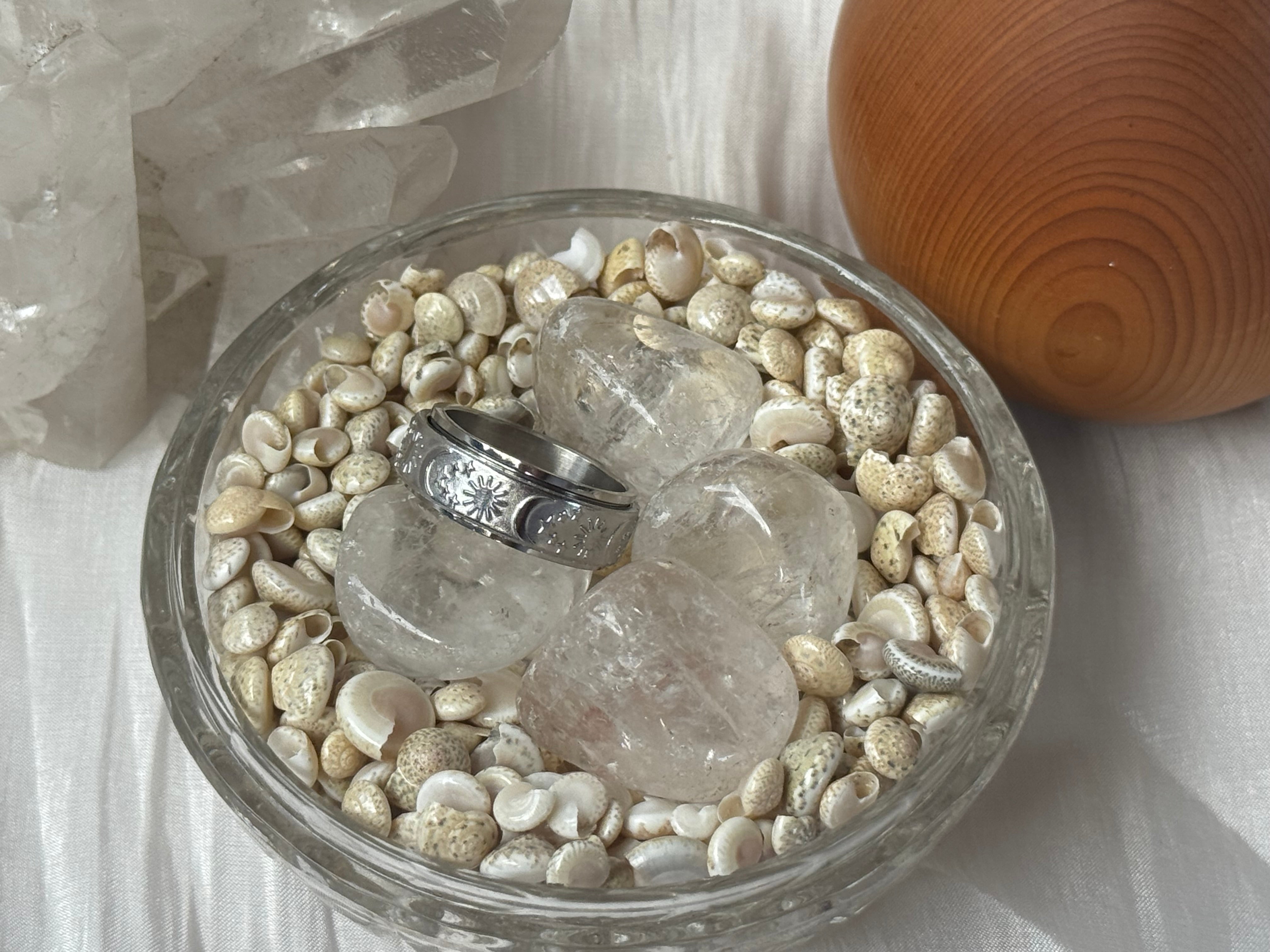 Star Moon Sun Fidget Ring - Gold Silver