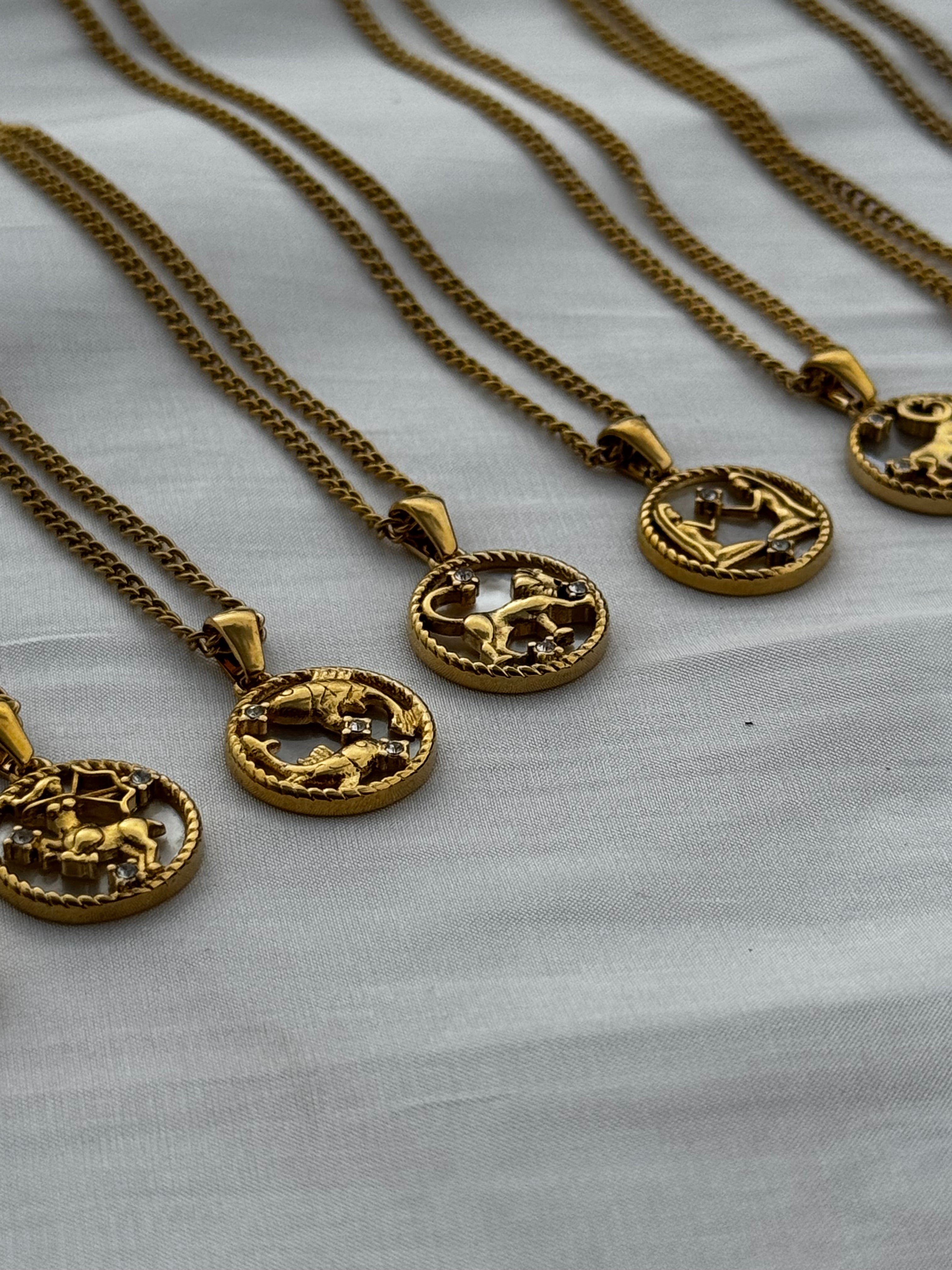 Mother Of Pearl Zodiac Necklaces