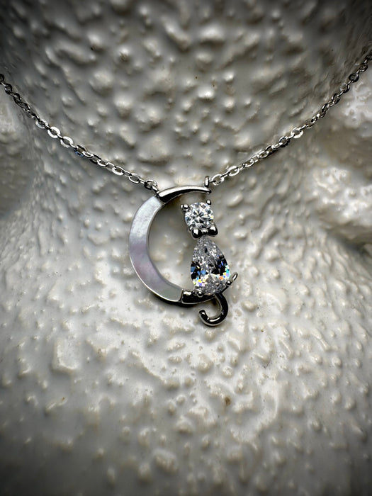 Cat on the Moon necklace S925
