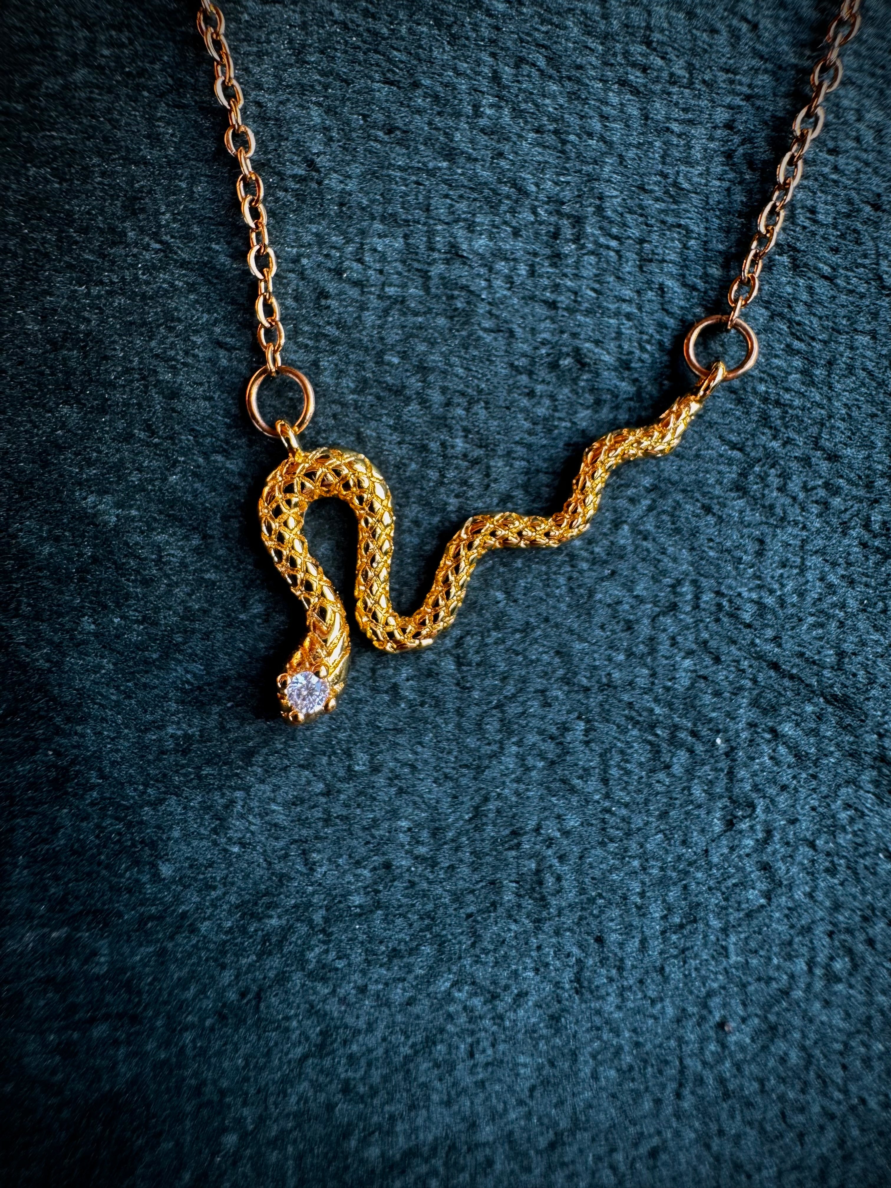 Woven Gold Snake Necklace