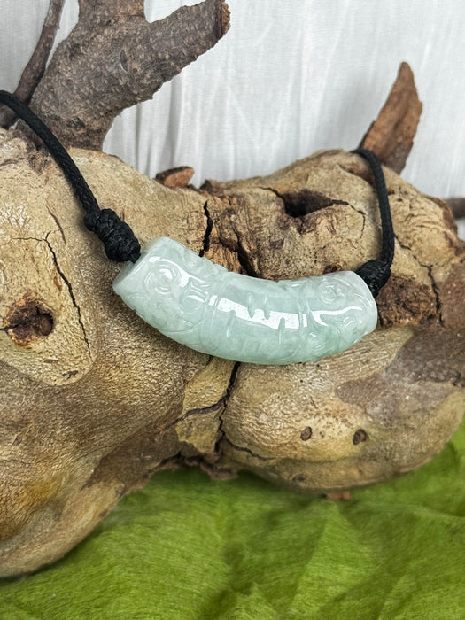 Long Jade Lotus Pendant