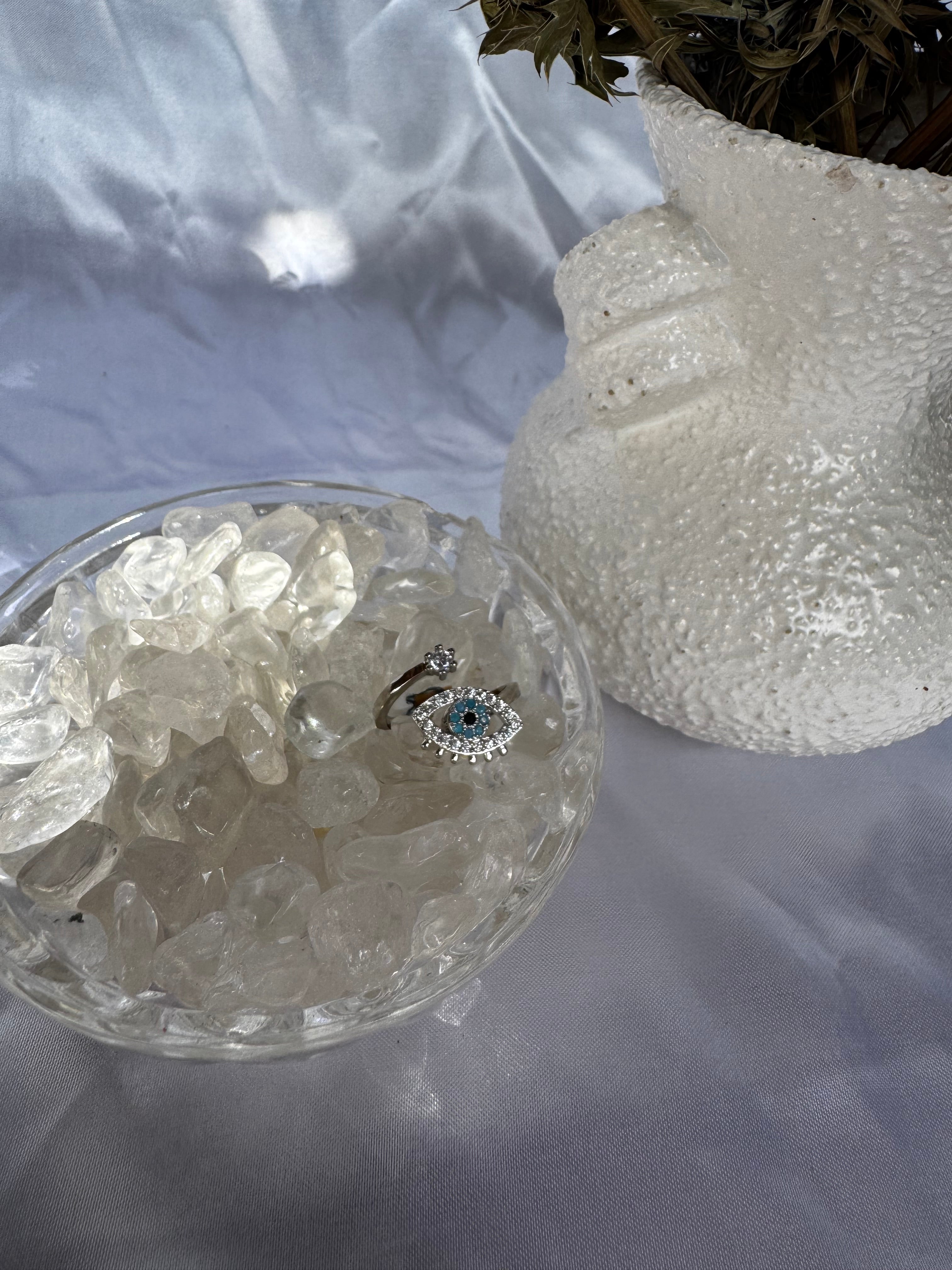 Silver Evil Eye Fidget Ring