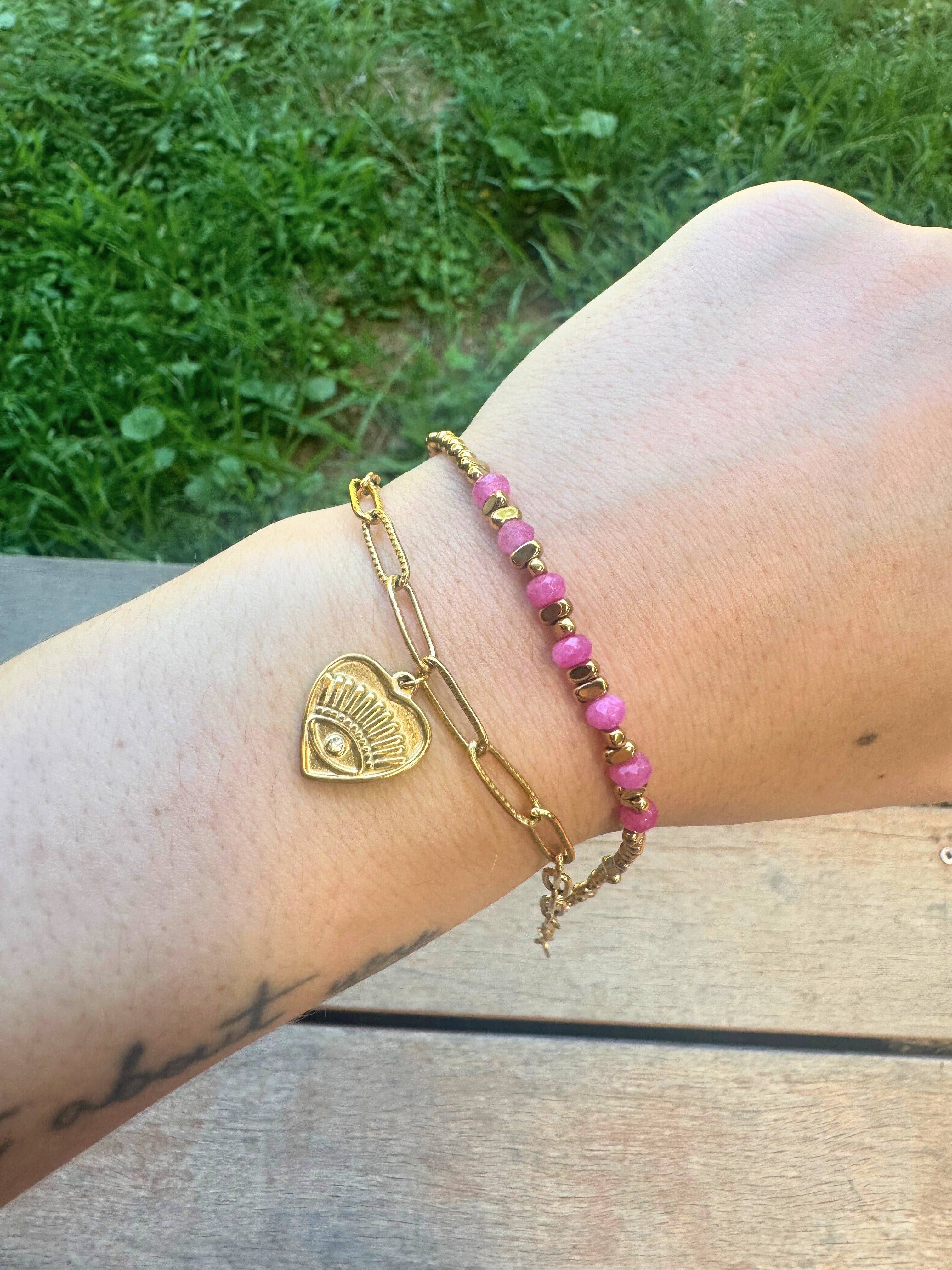 Bohemian style Gold Gemstone bracelet