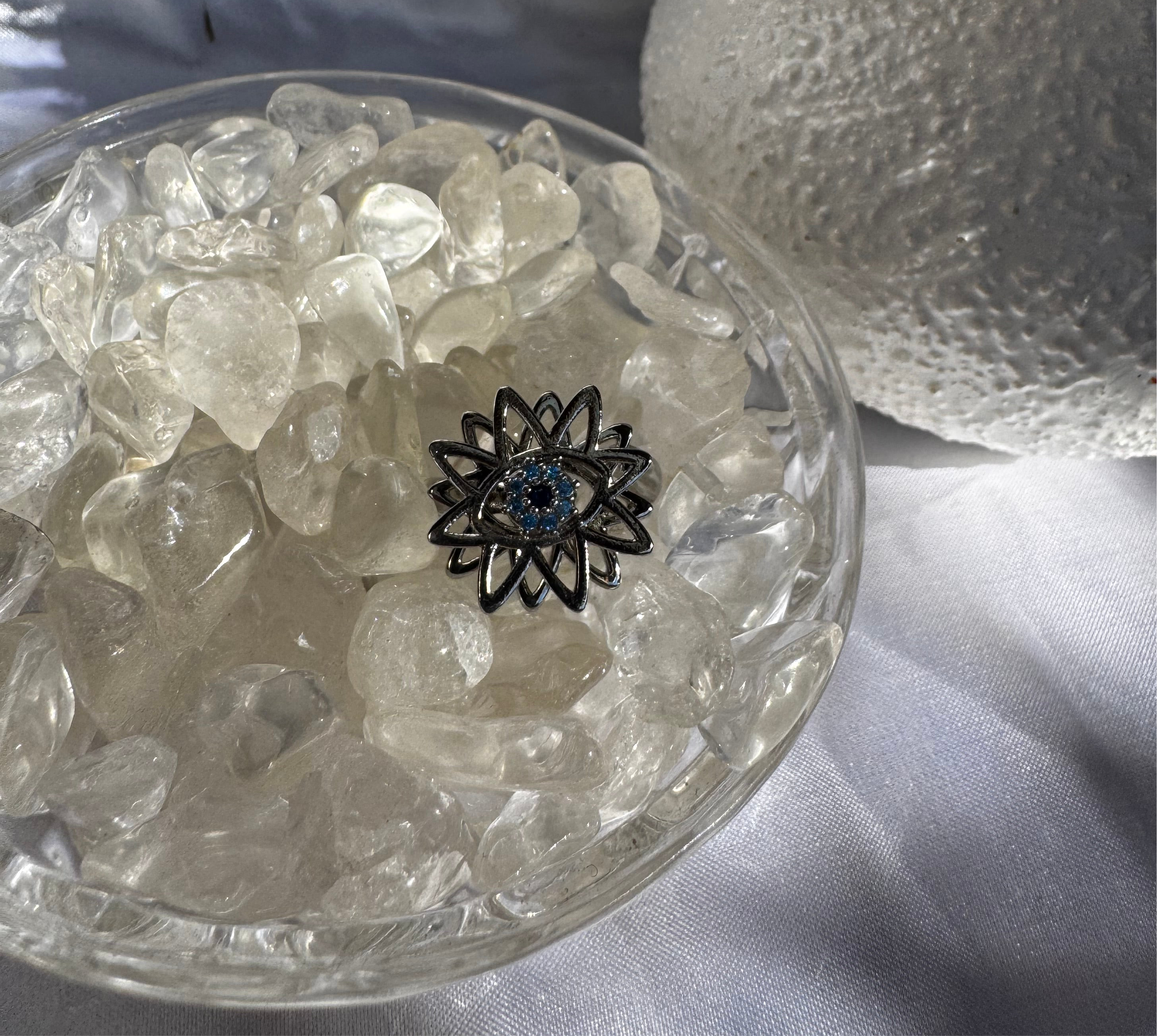 Gold and Silver Evil Eye Star Fidget Ring
