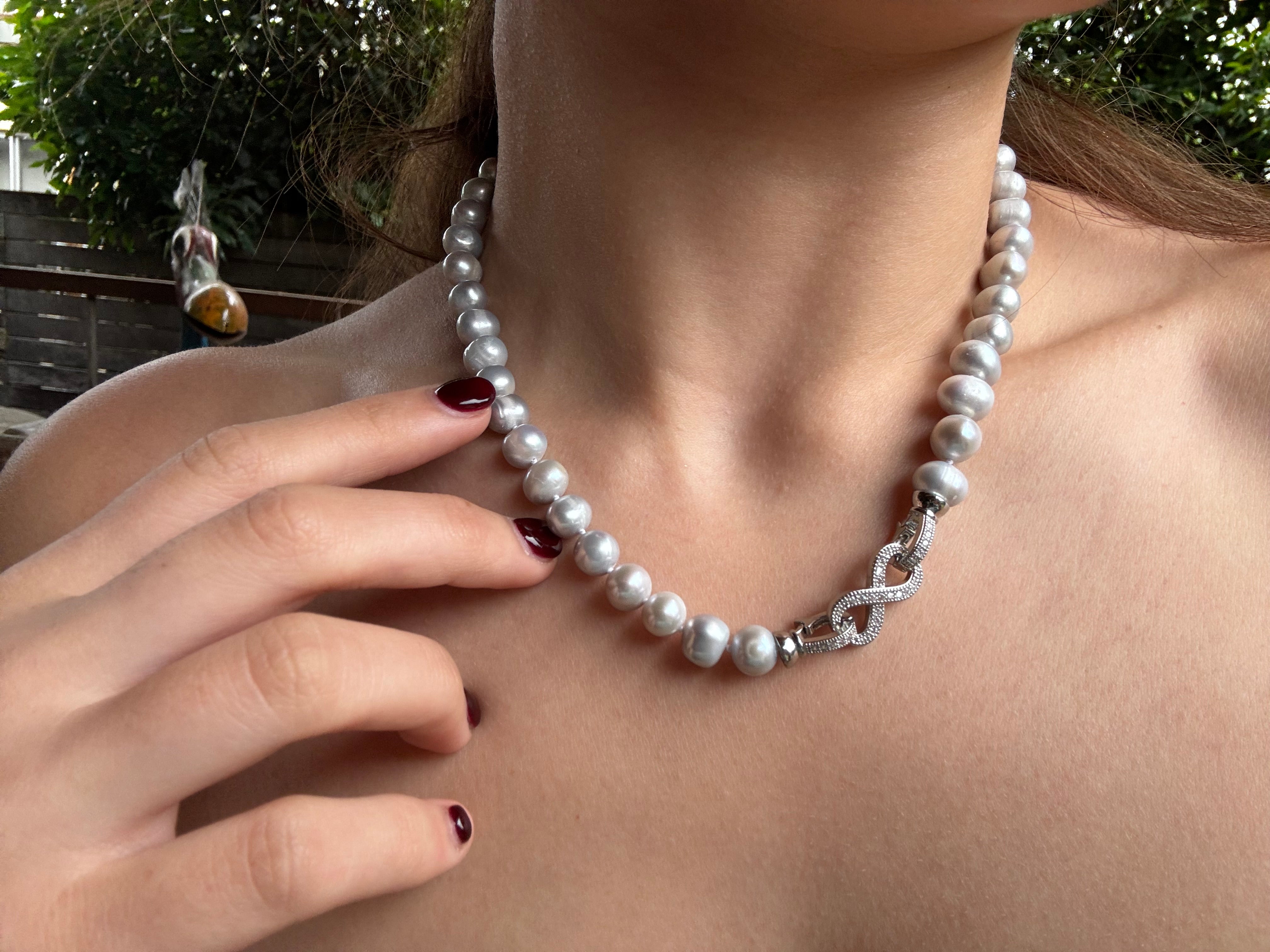 Grey Fresh Water Pearl Necklace