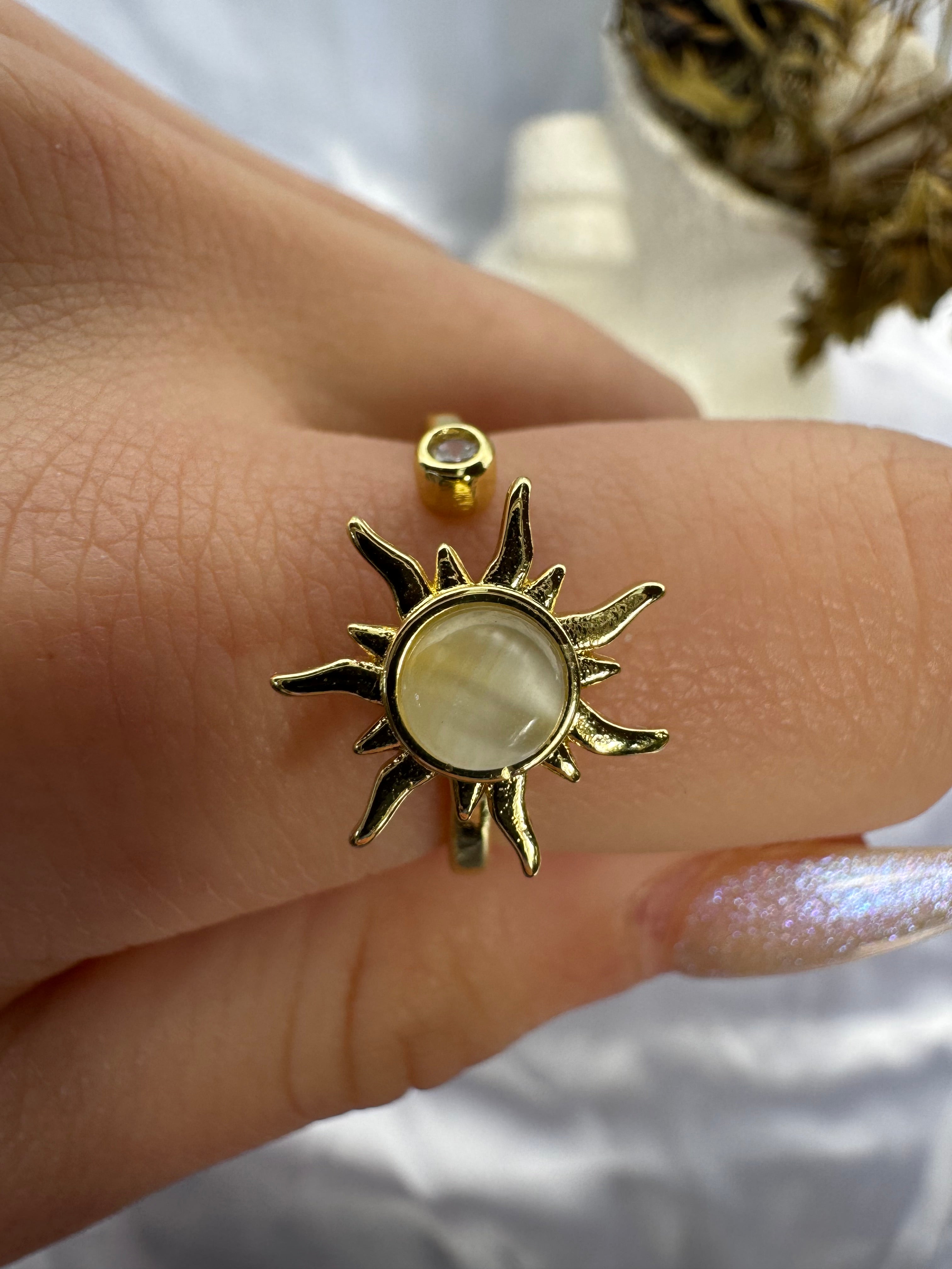 Gold Sun Fidget Ring