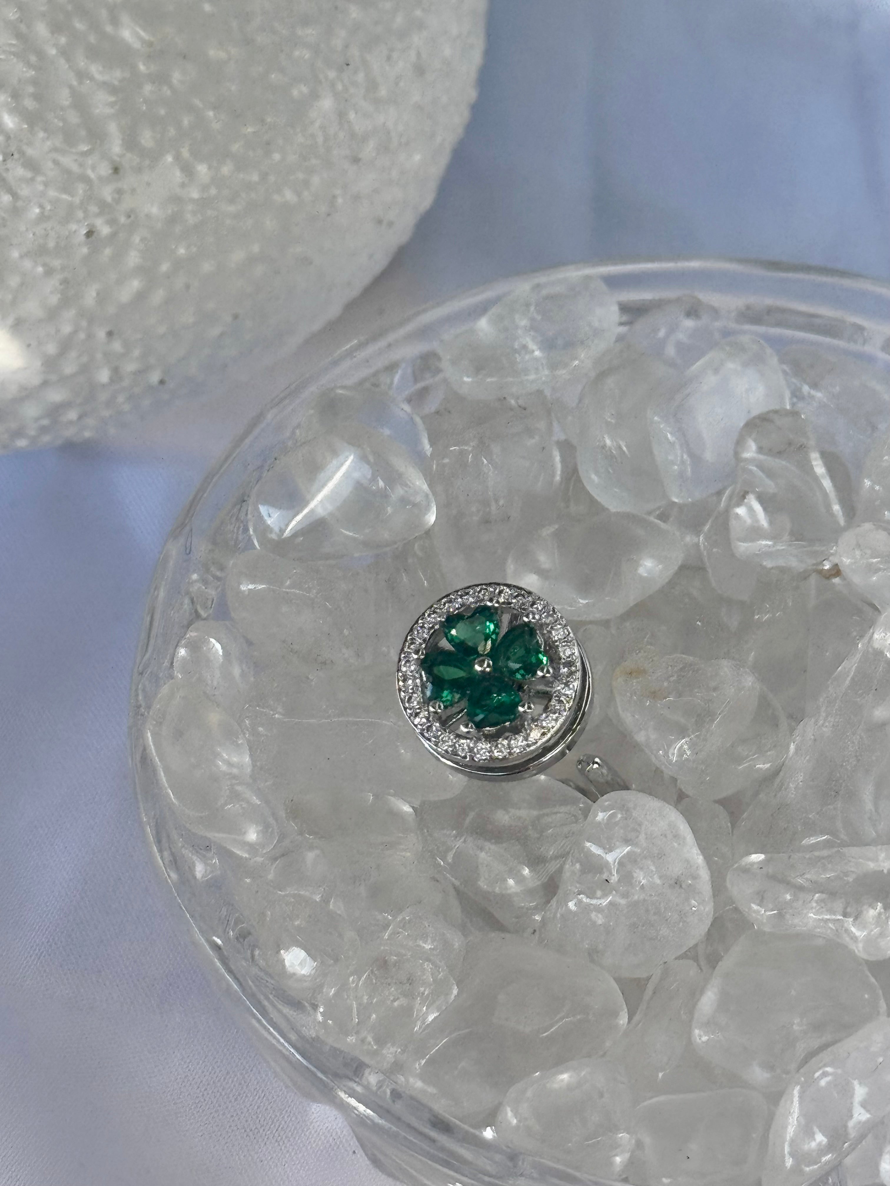 Green 4 Leaf Clover Fidget Ring
