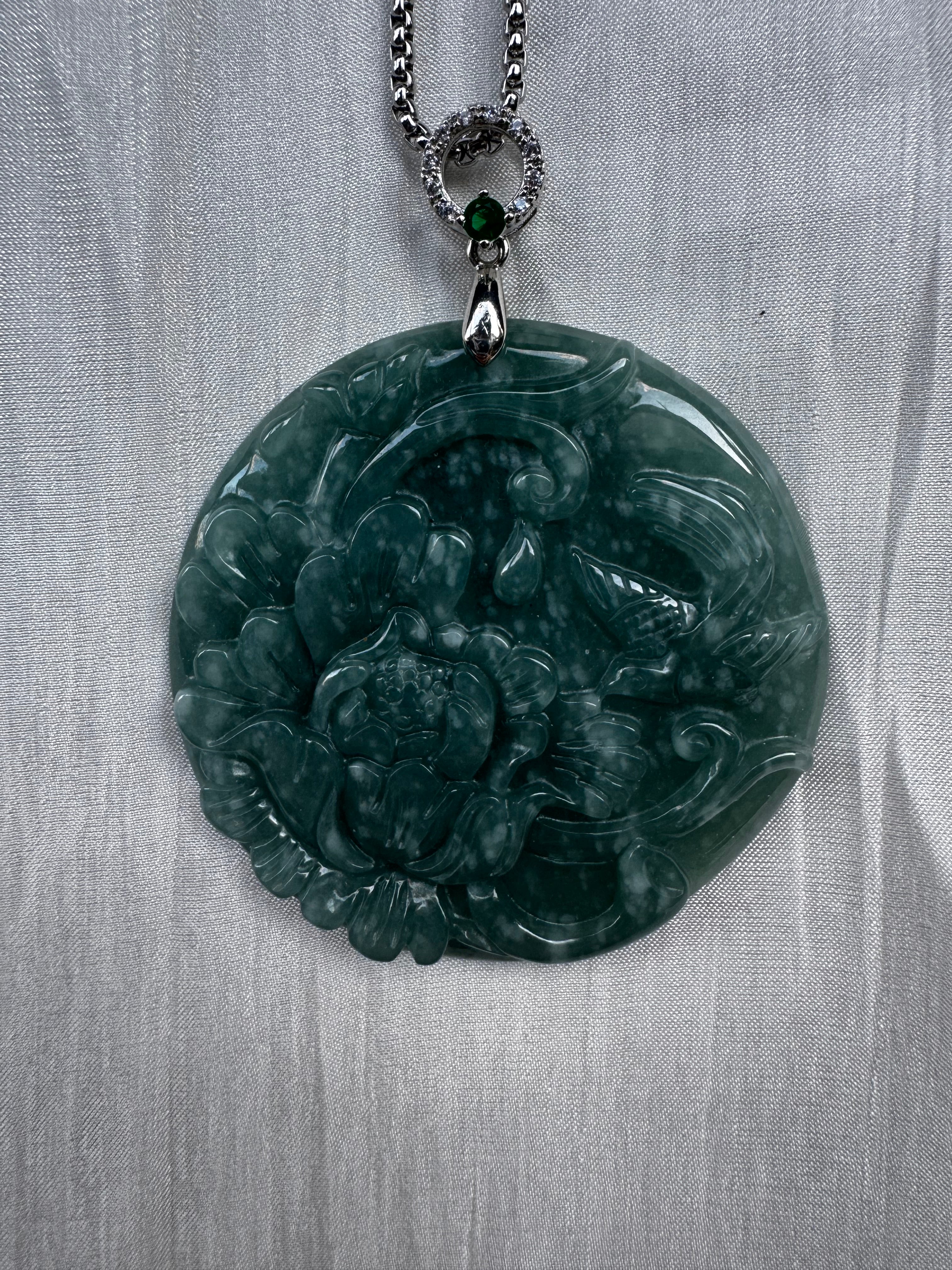 Jade Lotus Pendant