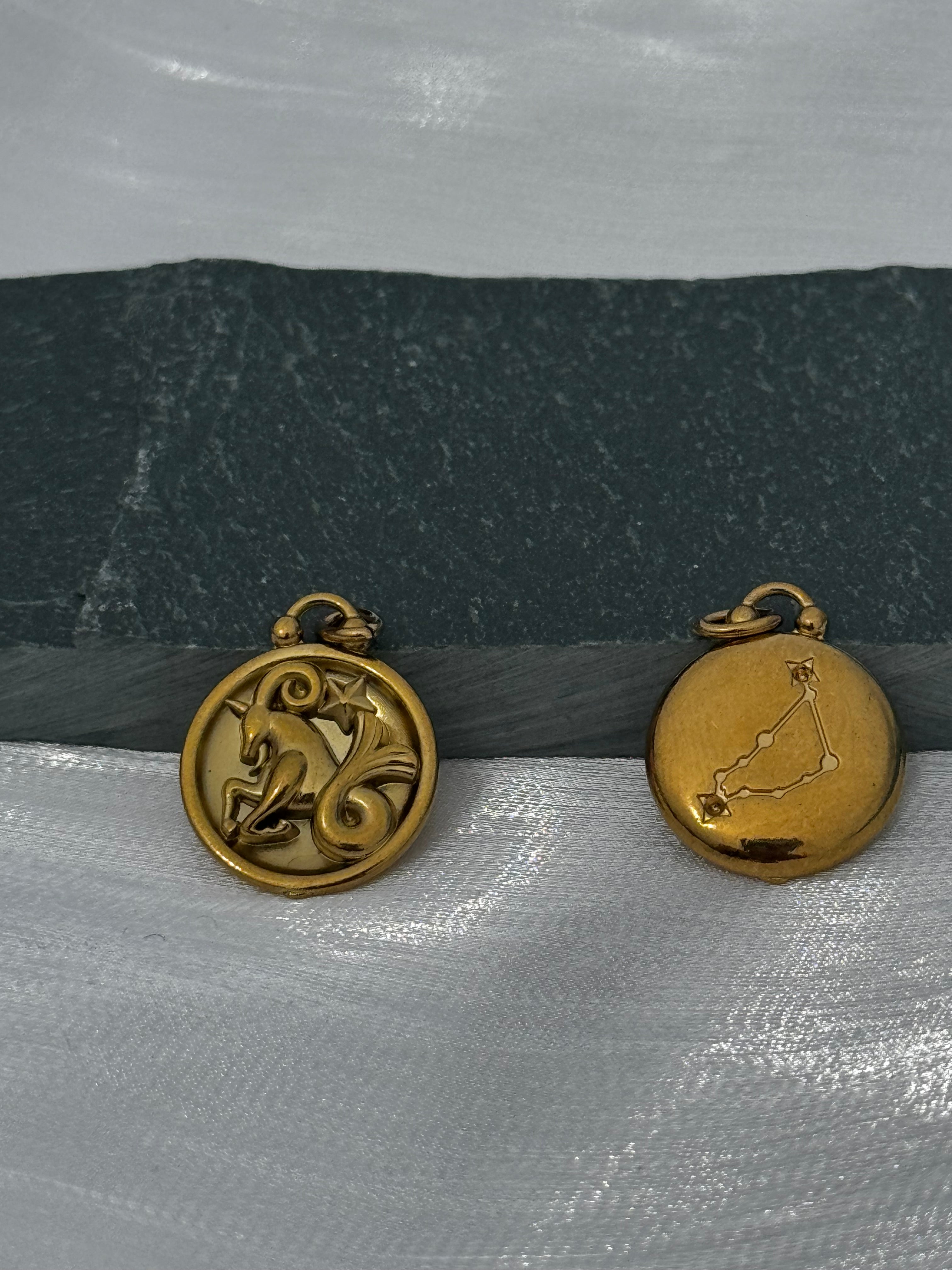 12 Gold Zodiac and Constellation Star sign Coin Necklace