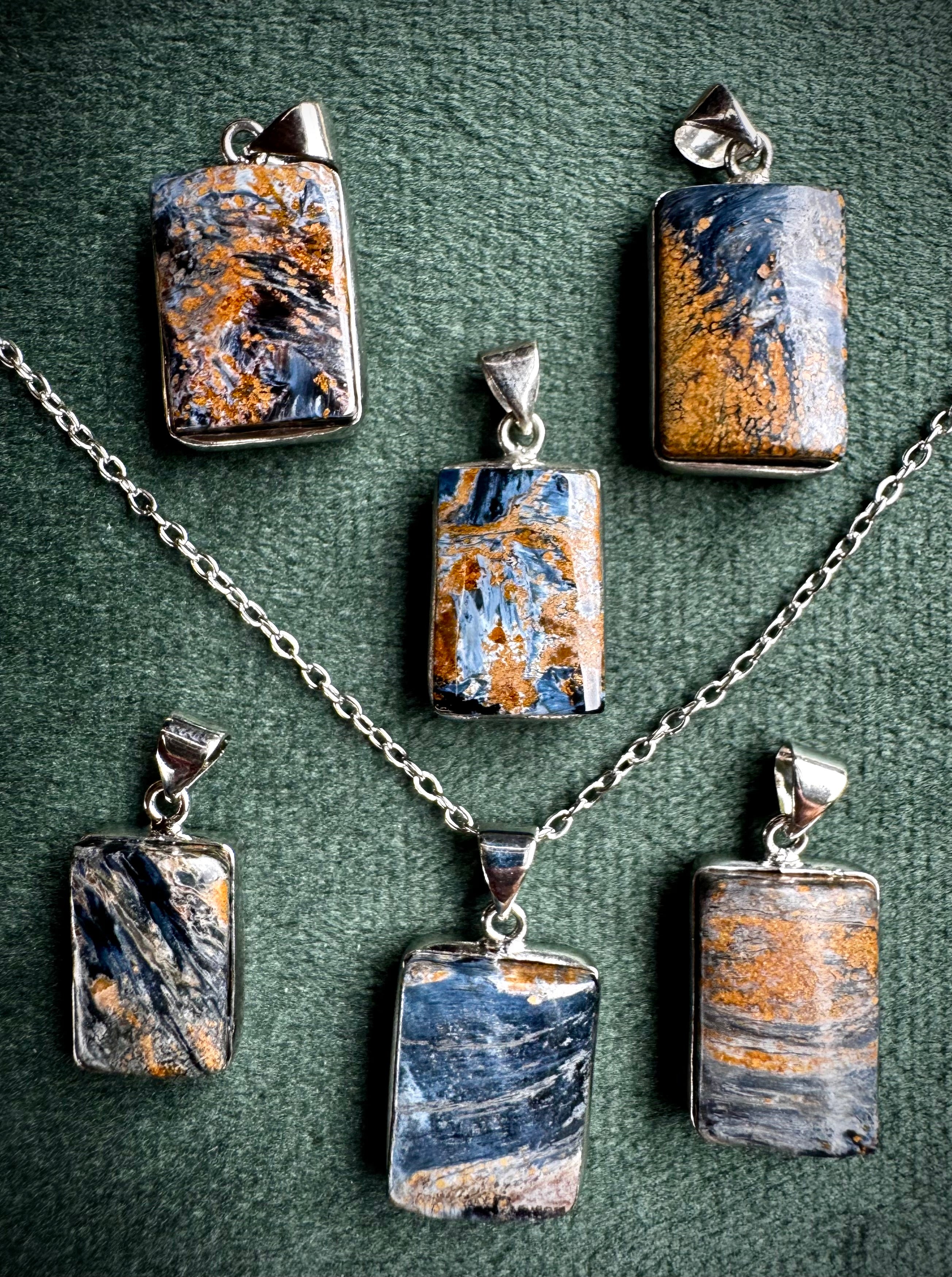Rectangular Pietersite pendant