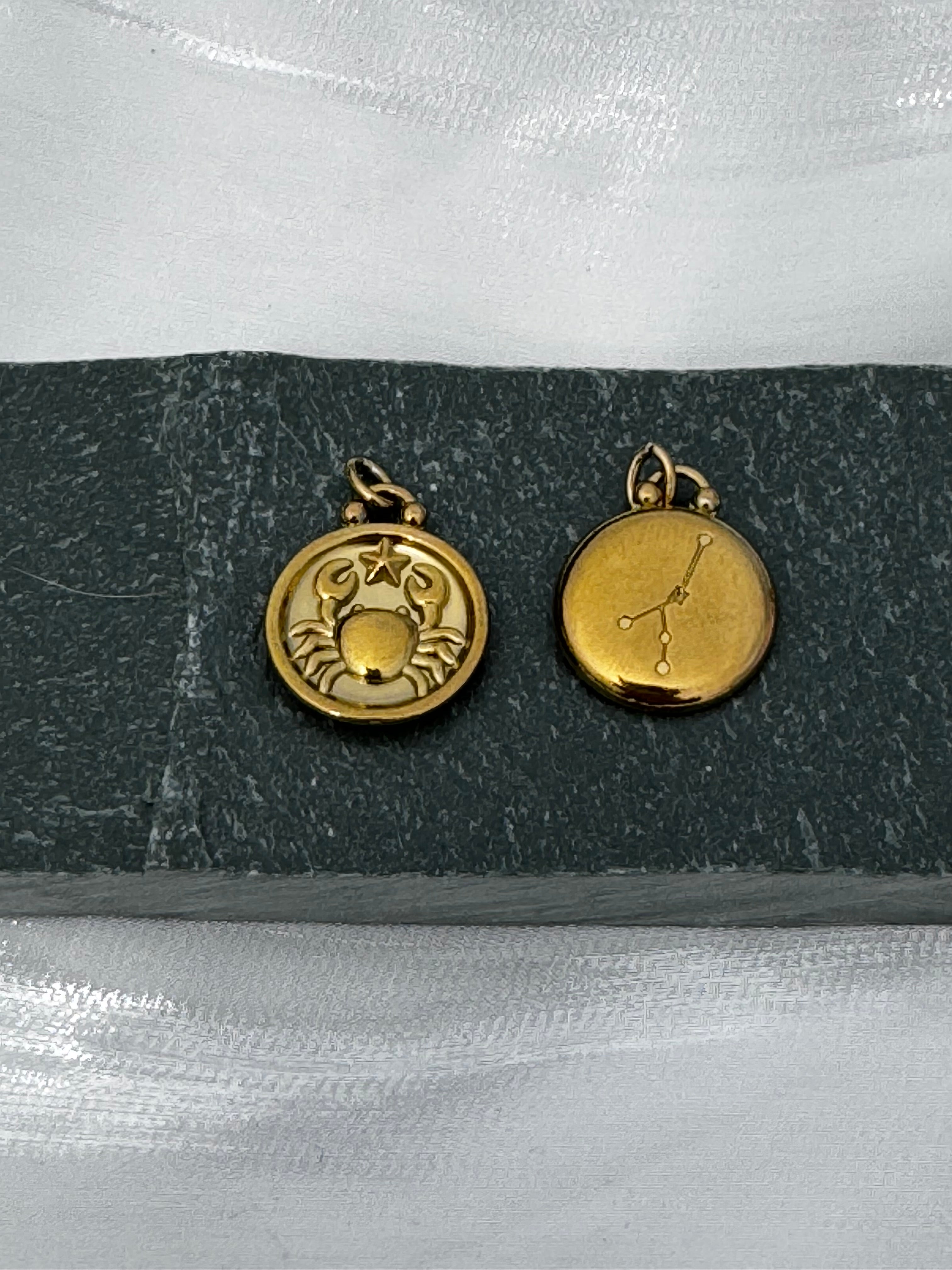 12 Gold Zodiac and Constellation Star sign Coin Necklace