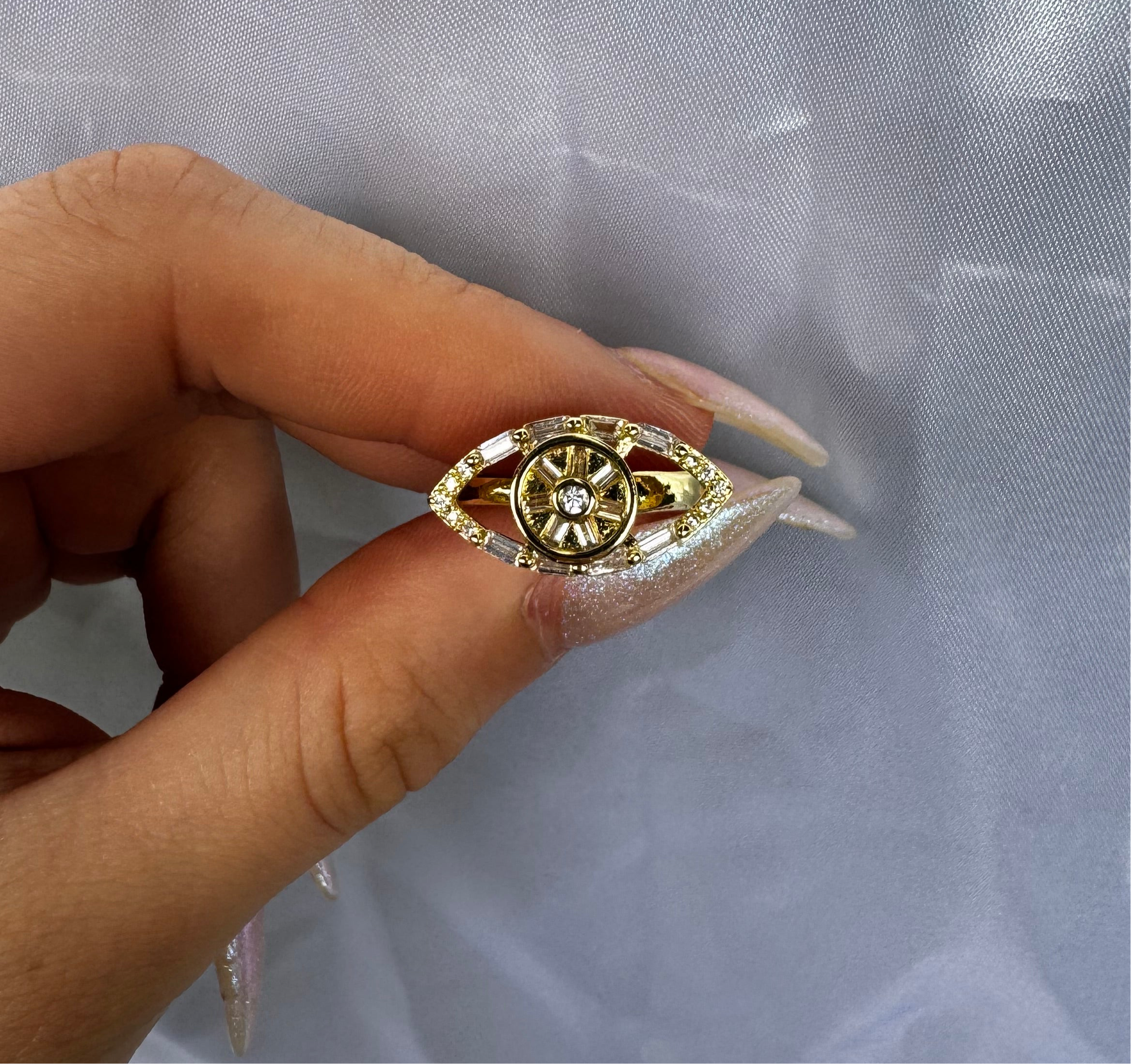 Gold Evil Eye Fidget Ring