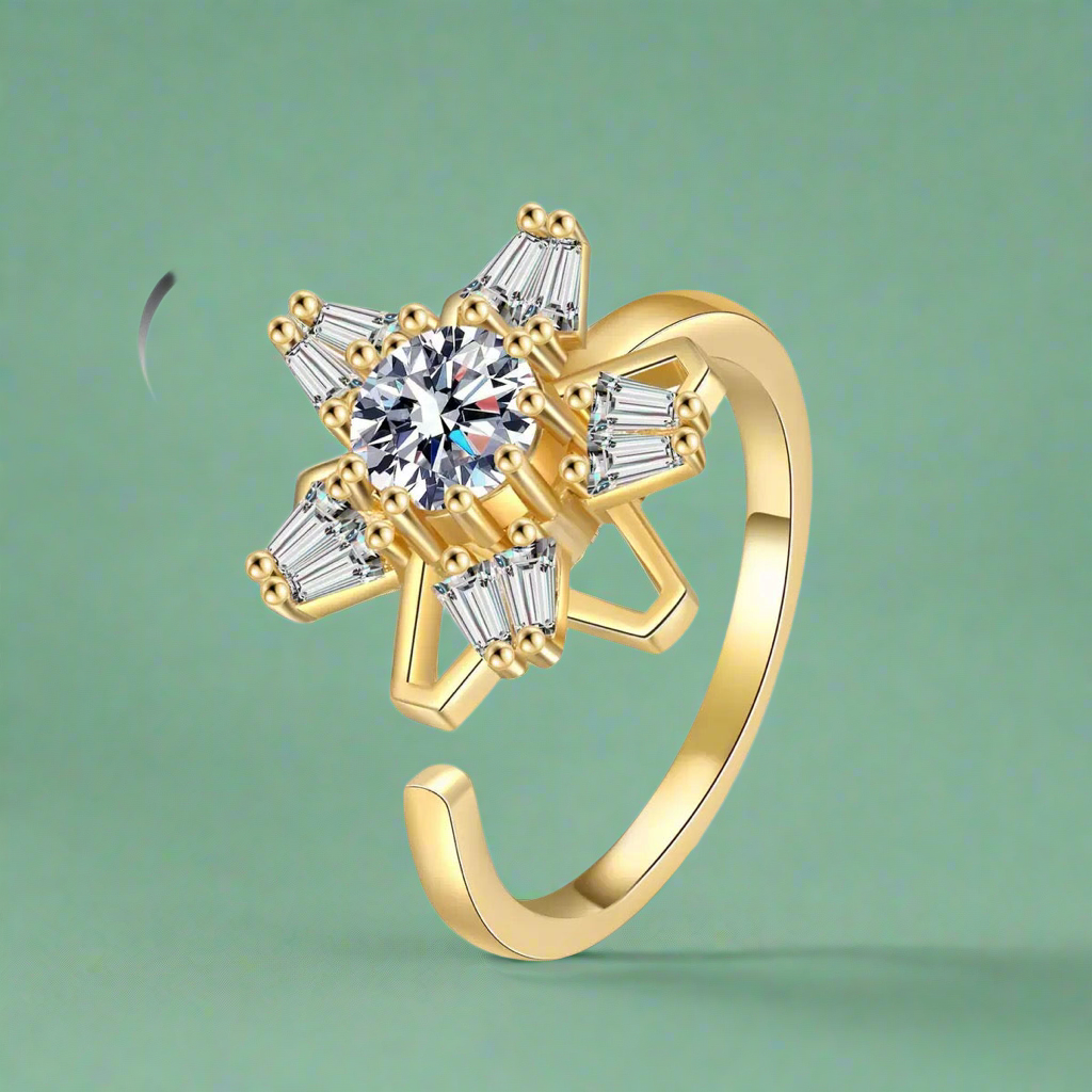 5 Star Zirconia Fidget Ring