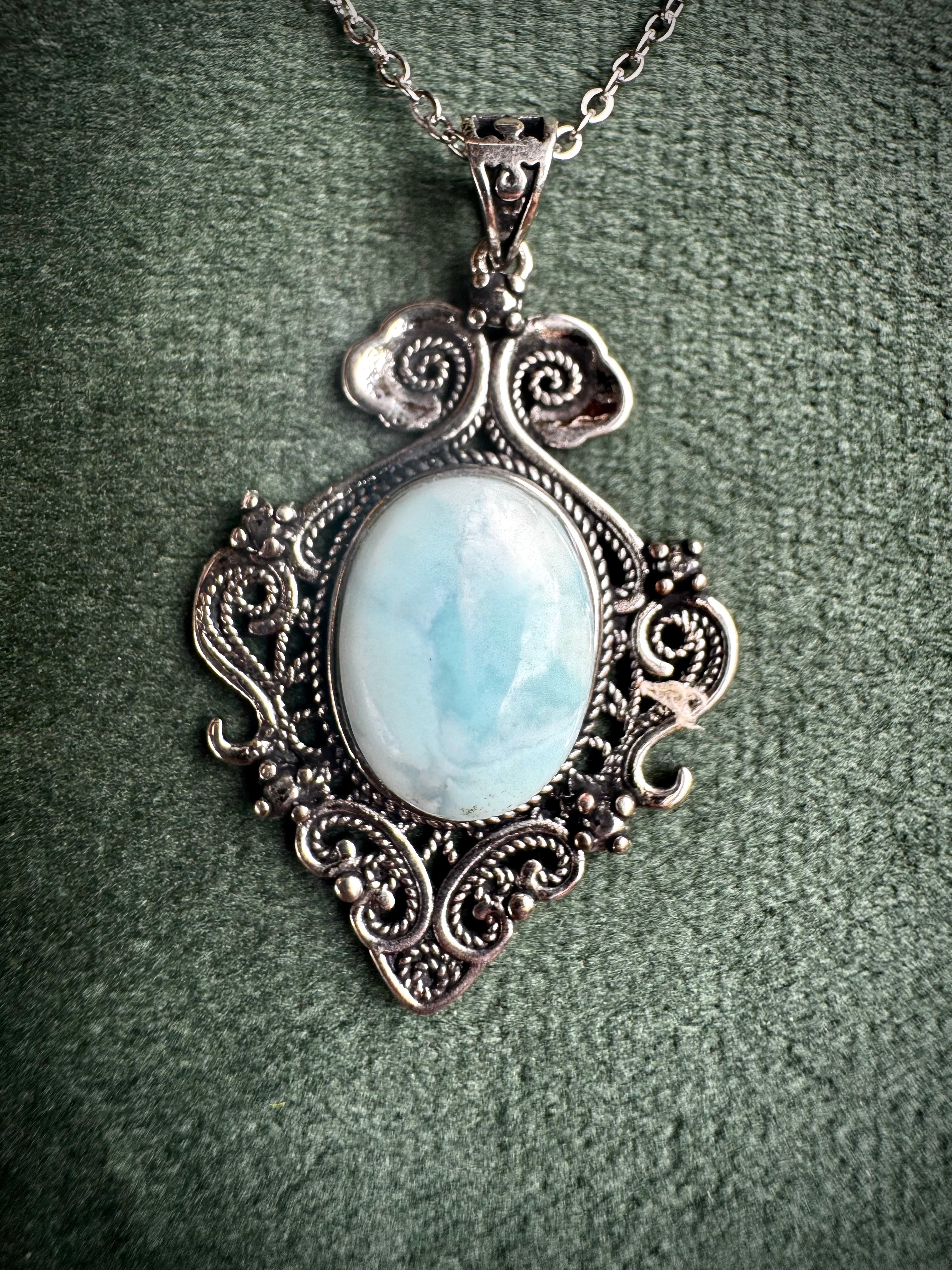 Vintage Larimar Pendant