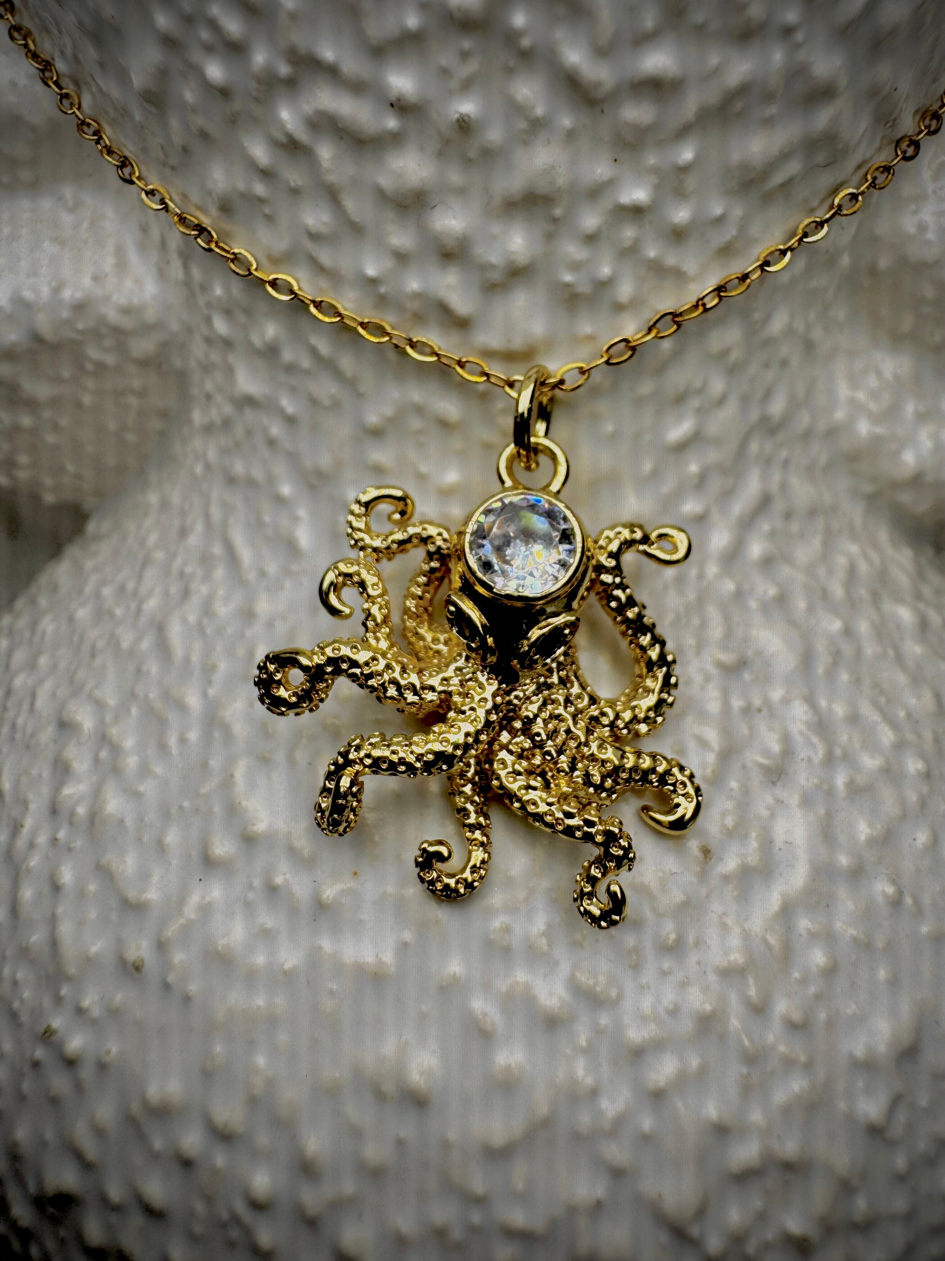 Gold Octopus Pendant