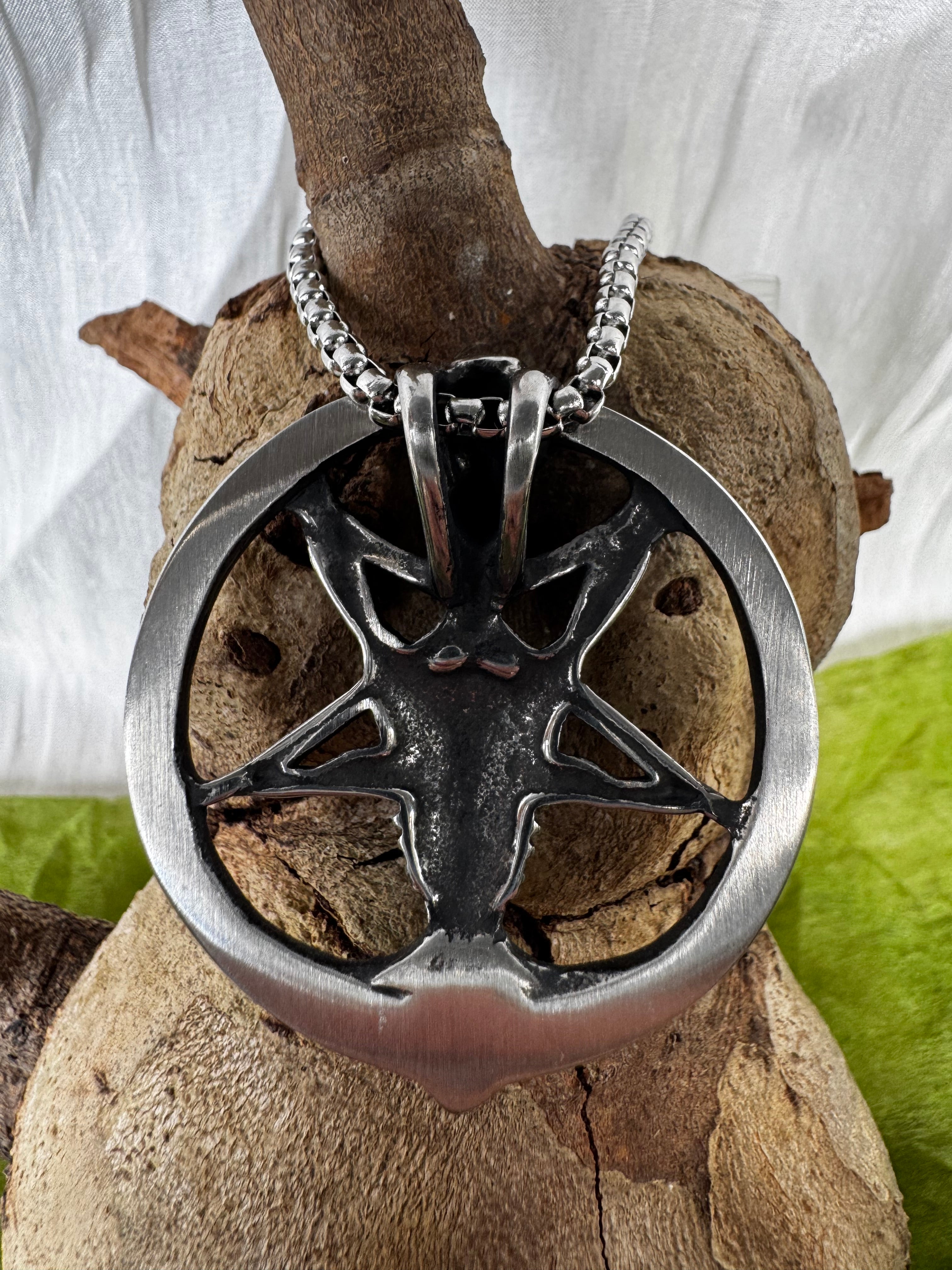 Silver Goat Pentagram Stainless Steel Pendant