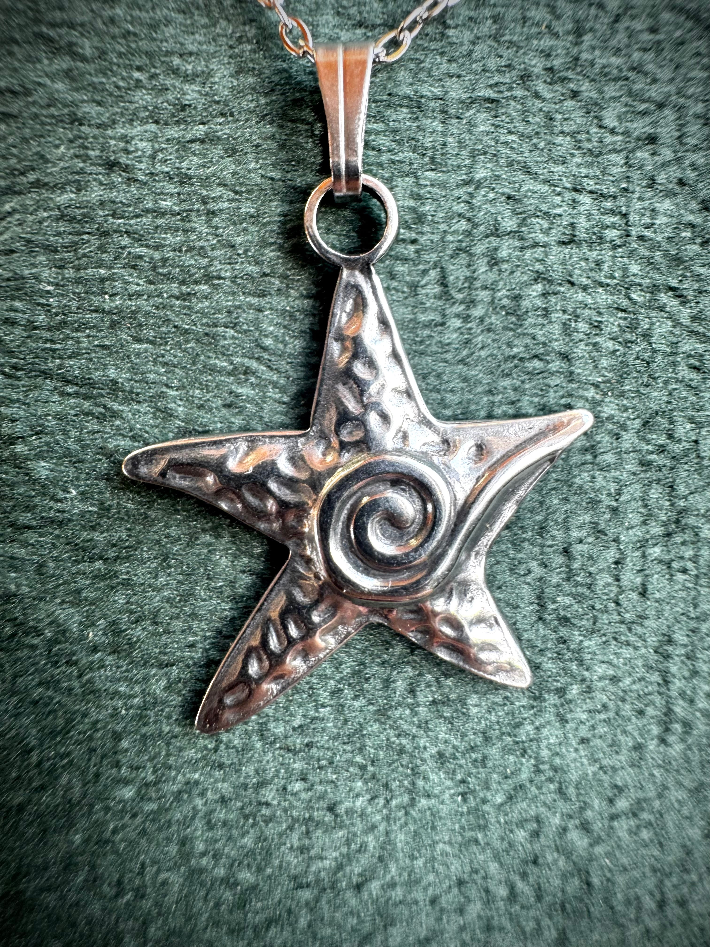 Gold or Silver Starfish with Wave