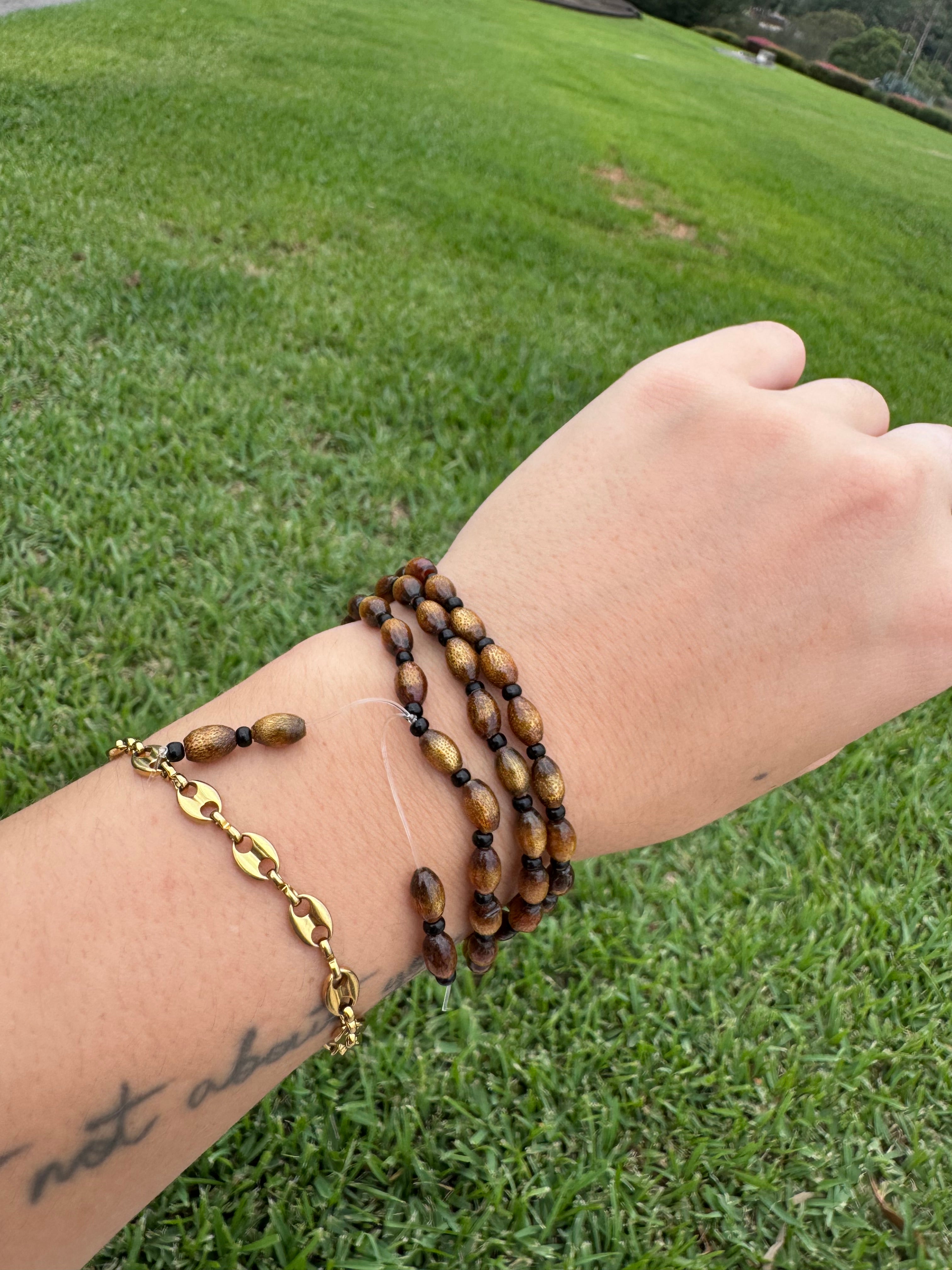 Gold Coral Bead Choker / Bracelet