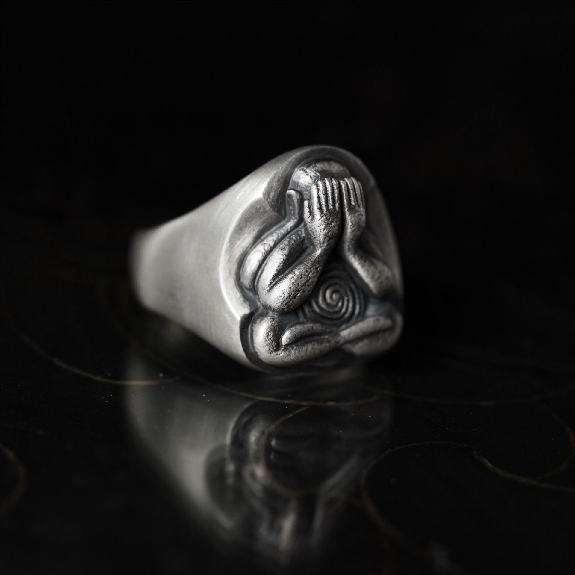 Meditation Buddha Spiritual silver Ring