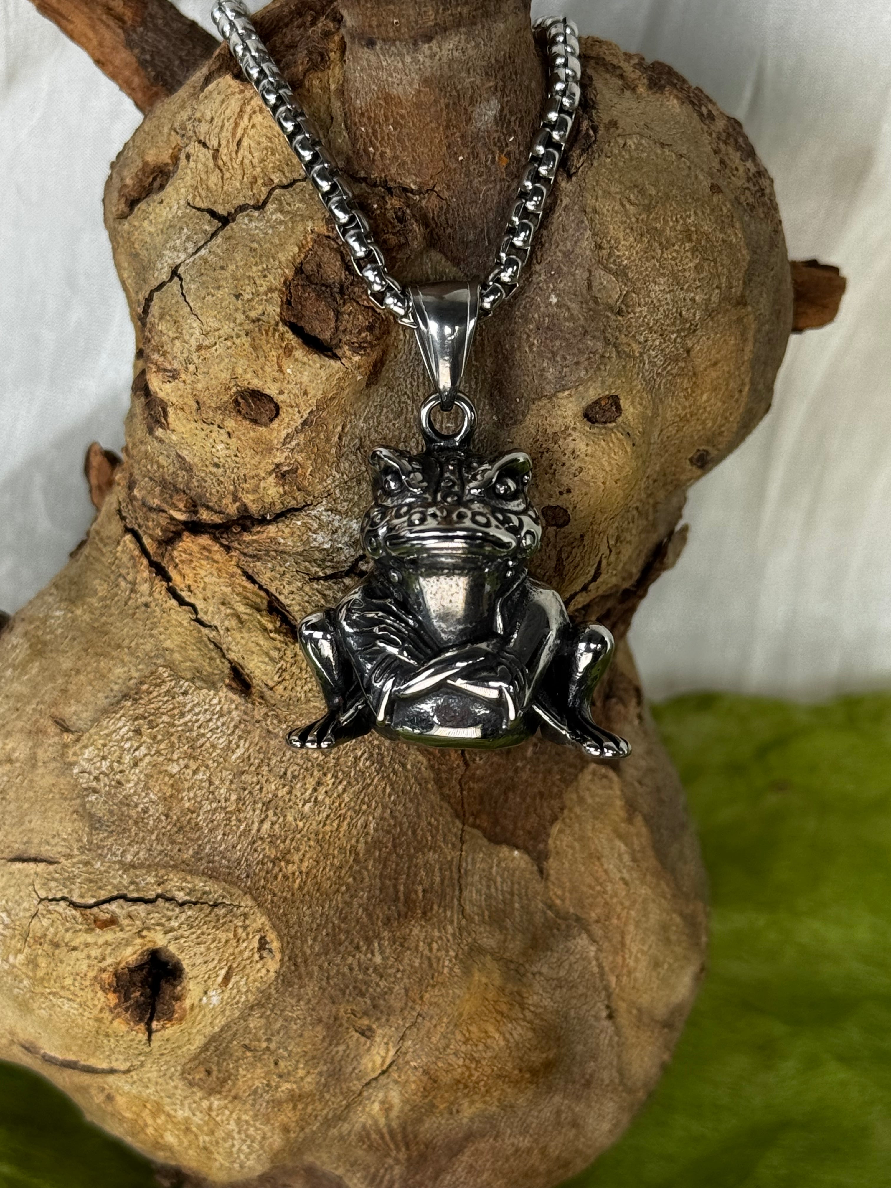 Grumpy Frog Stainless Steel Pendant