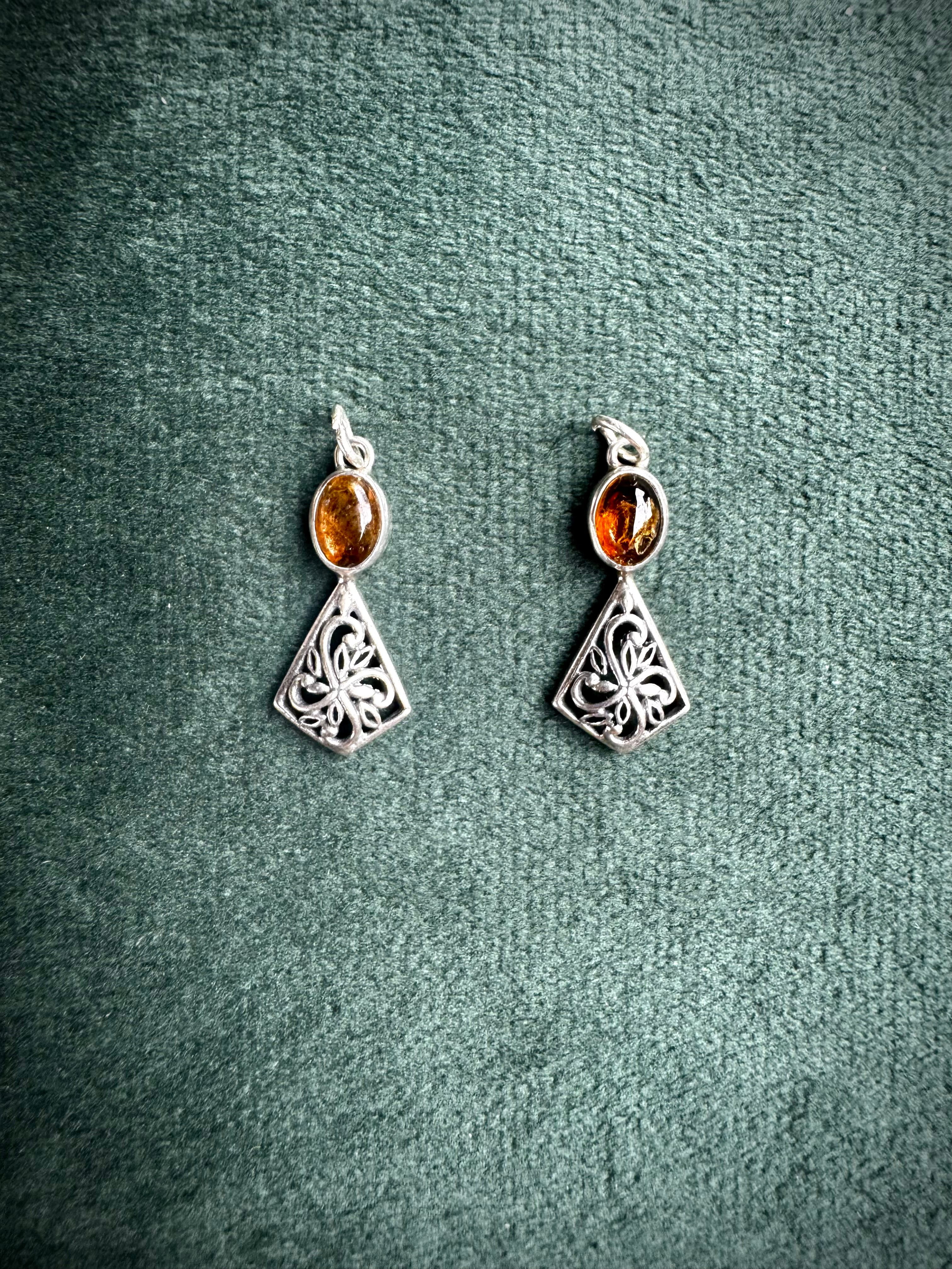S925 Baltic Amber Filigree