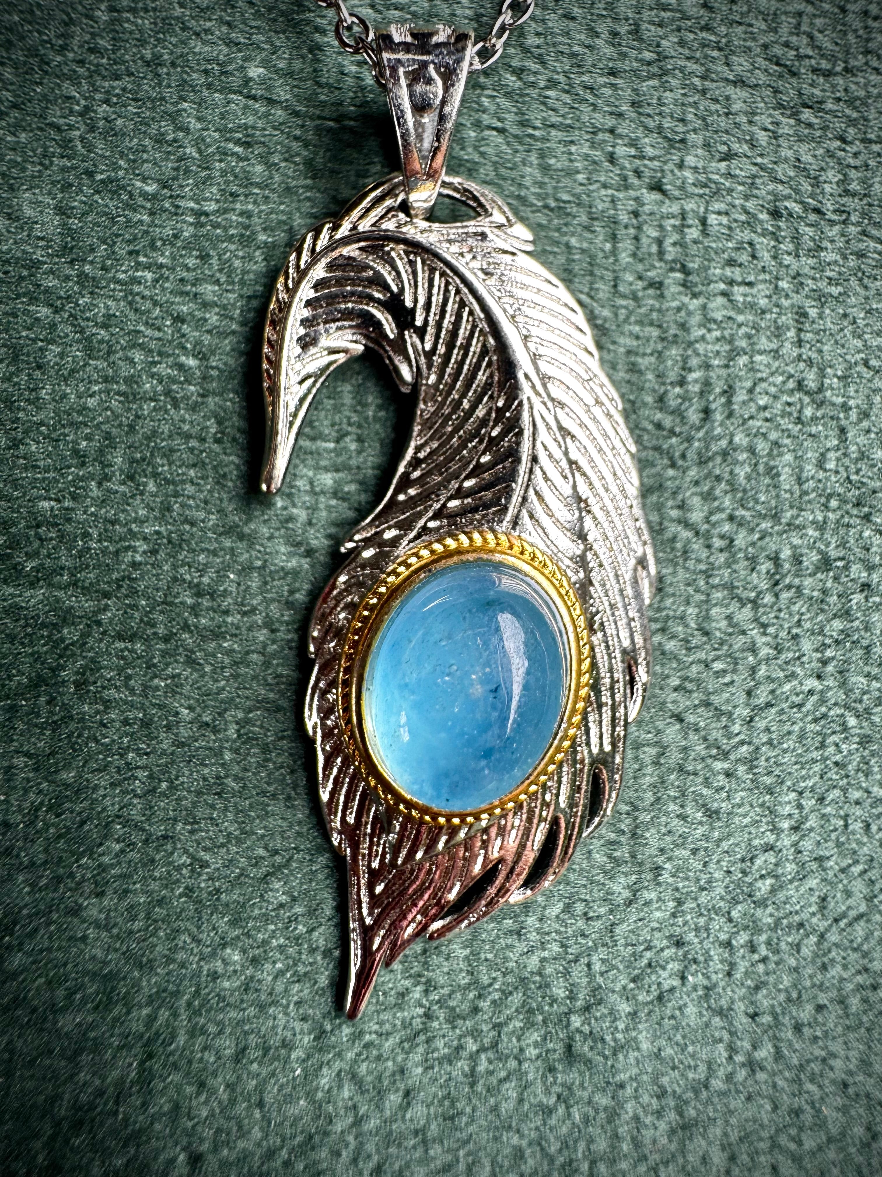 Charorite and Aquamarine Feathers