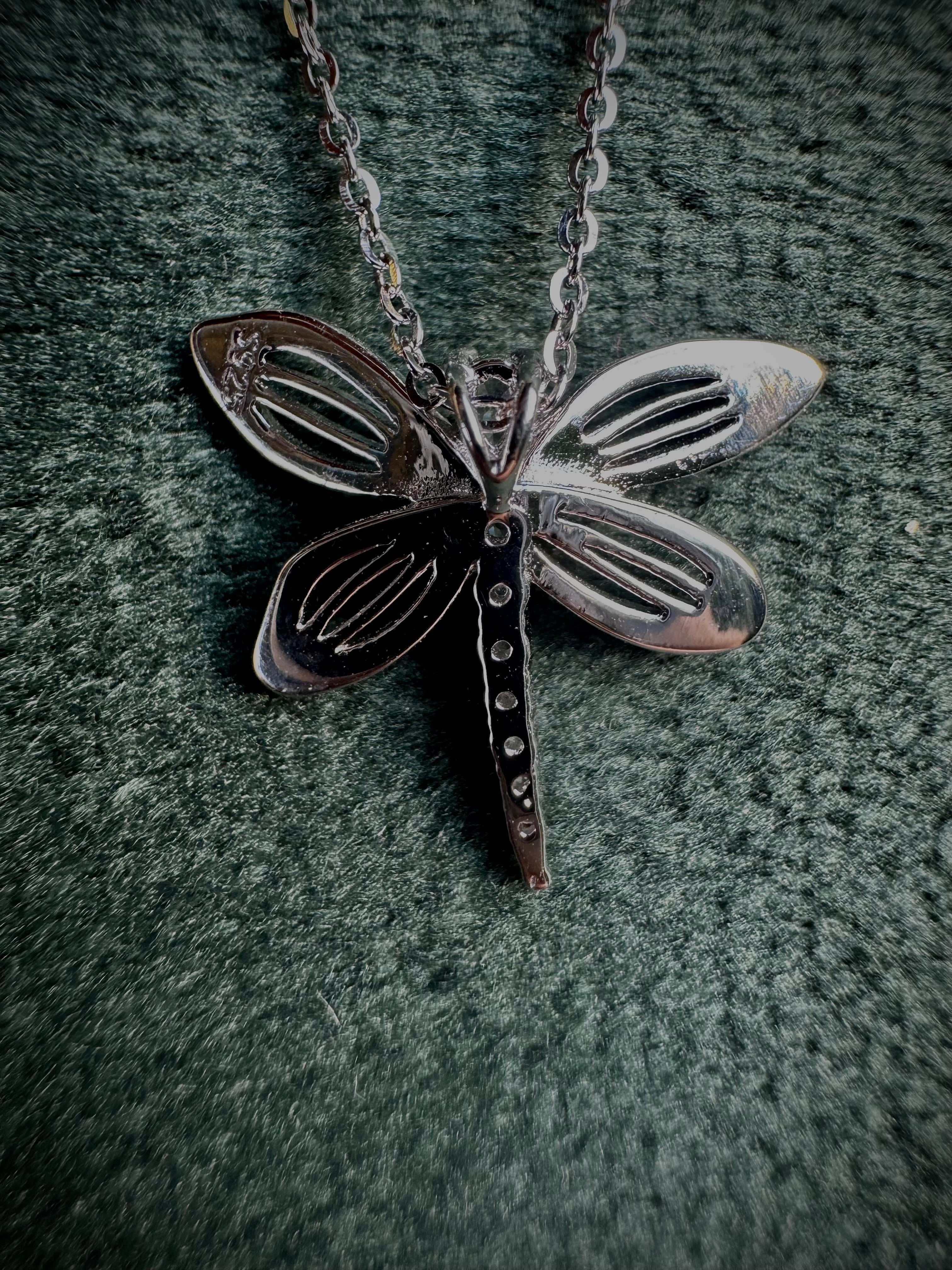 S925 Sparkling Dragonfly Necklace