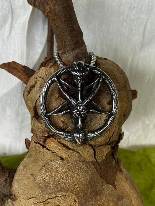 Silver Goat Pentagram  Stainless Steel Pendant