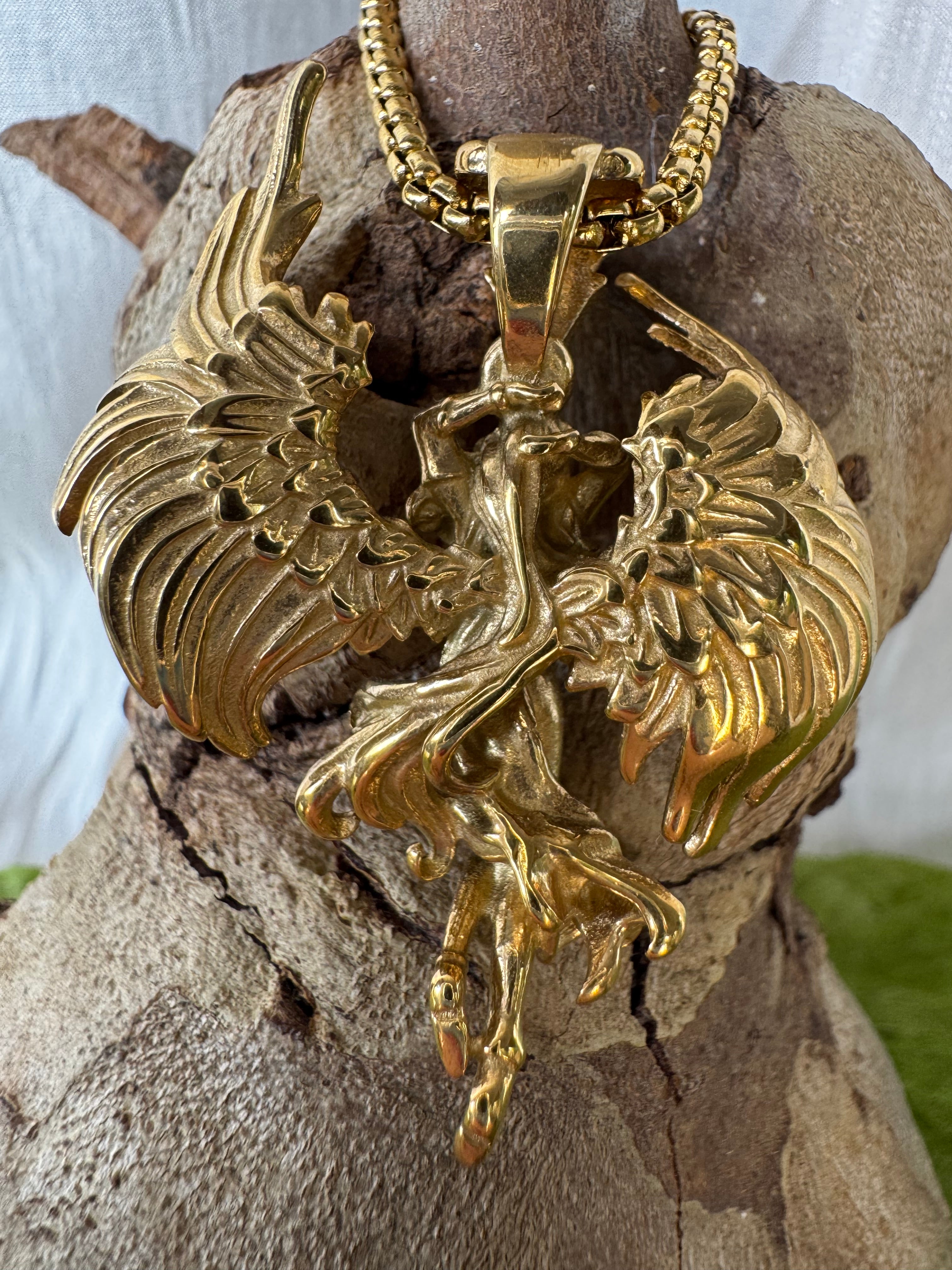 Fallen Angel Gold Stainless Steel Pendant