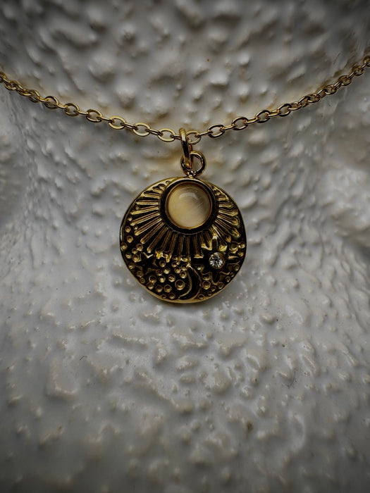 Cat Eye Sun and Moon Coin