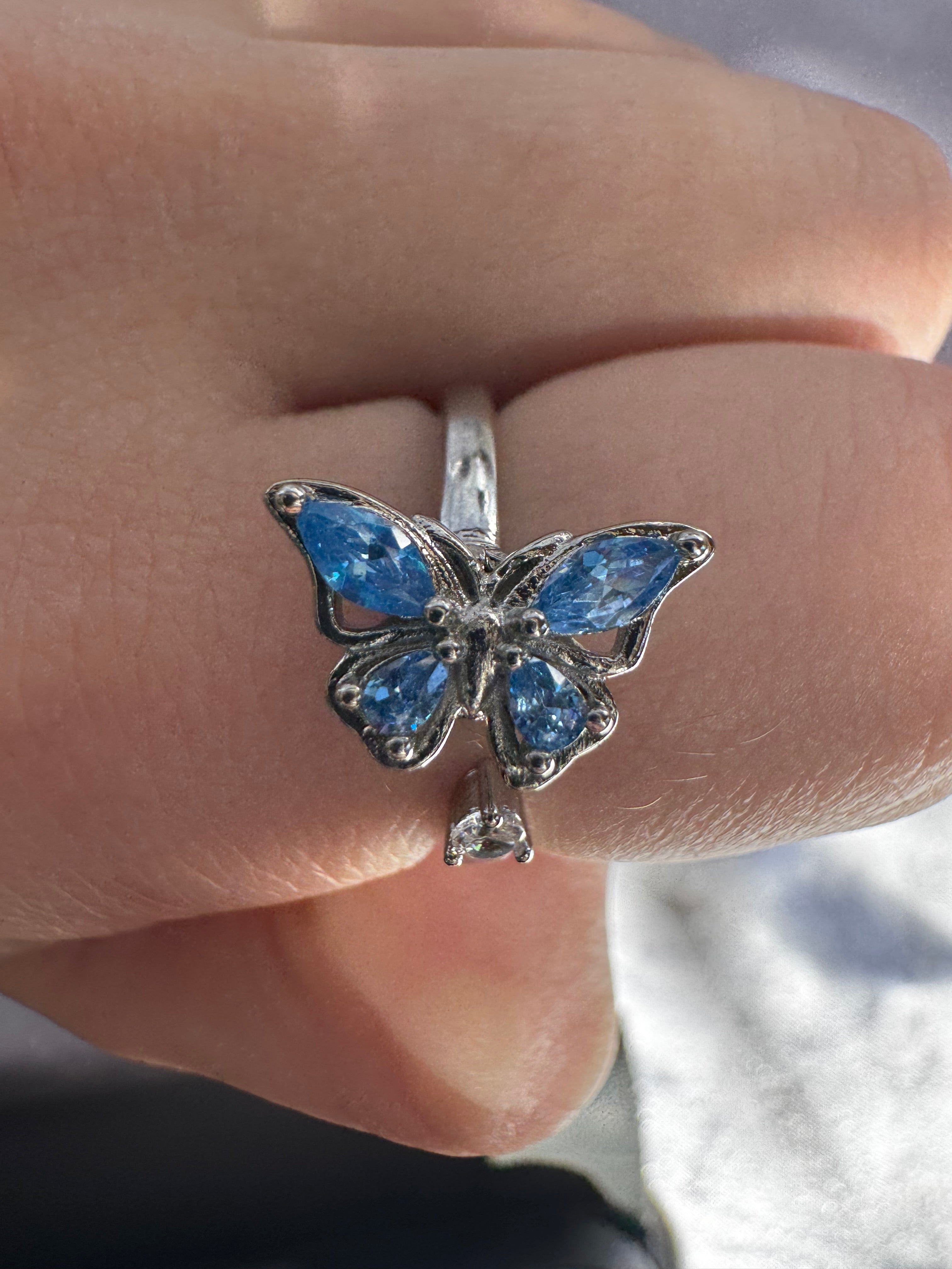 Silver/Gold Butterfly Fidget Rings