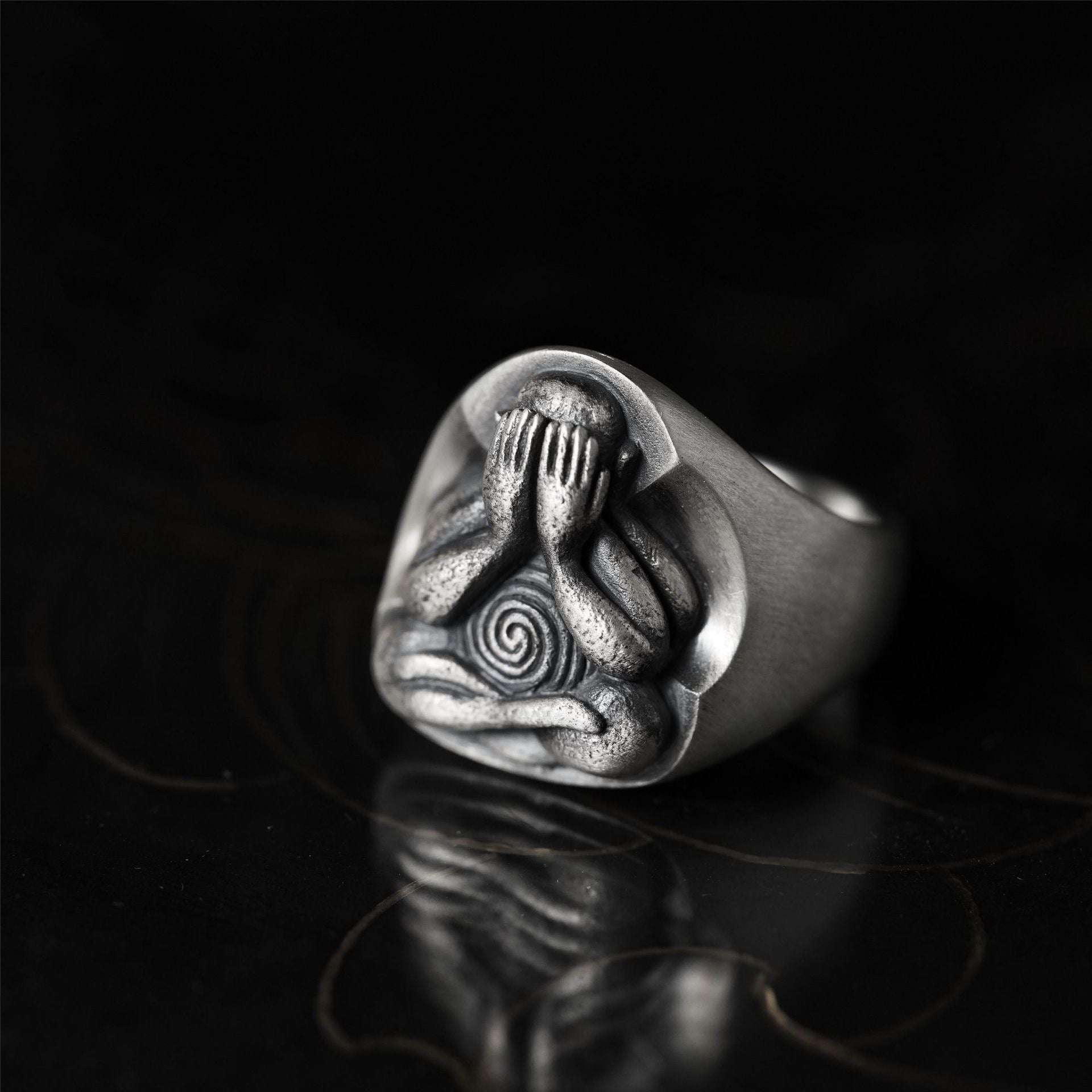 Meditation Buddha Spiritual silver Ring
