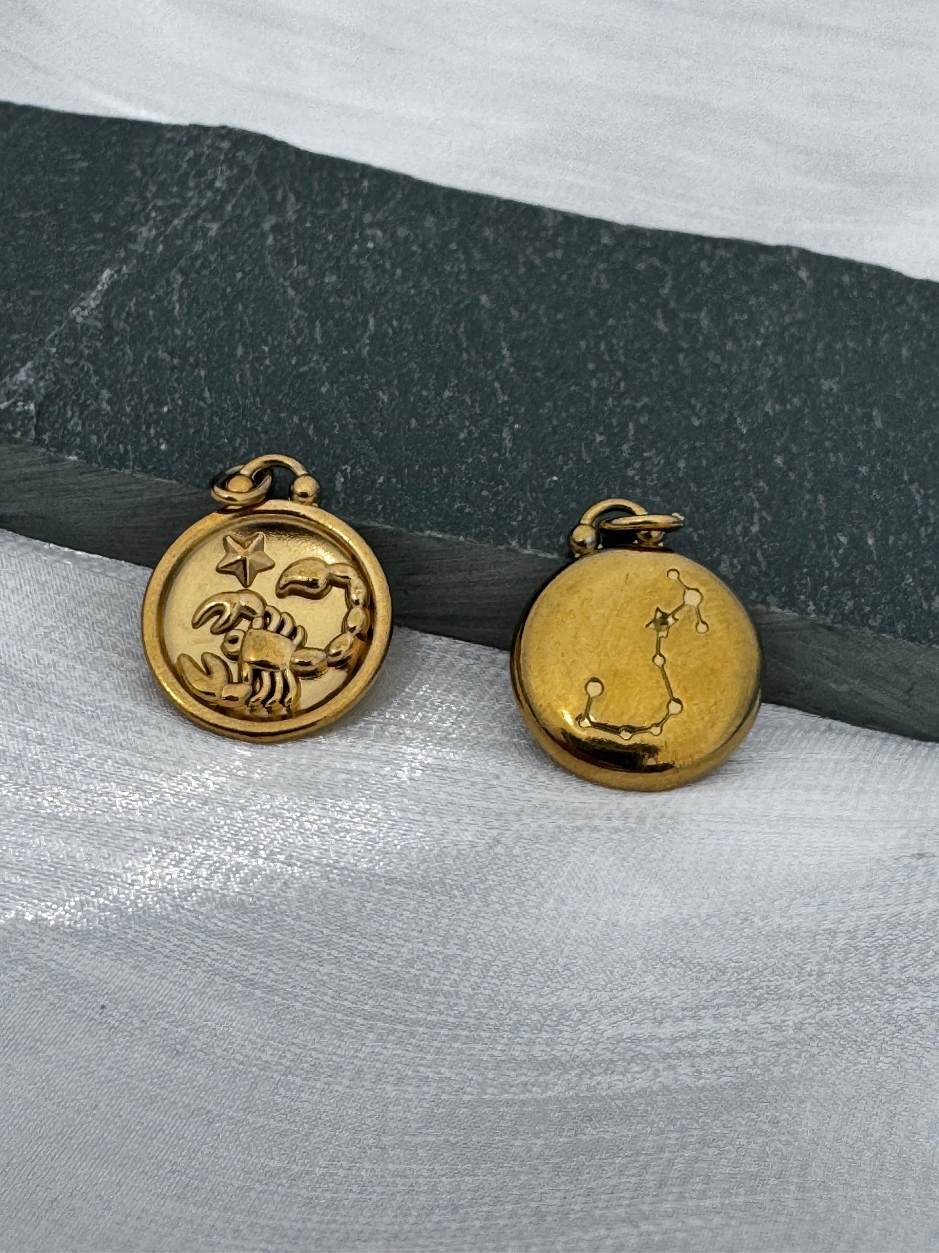 12 Gold Zodiac and Constellation Star sign Coin Necklace