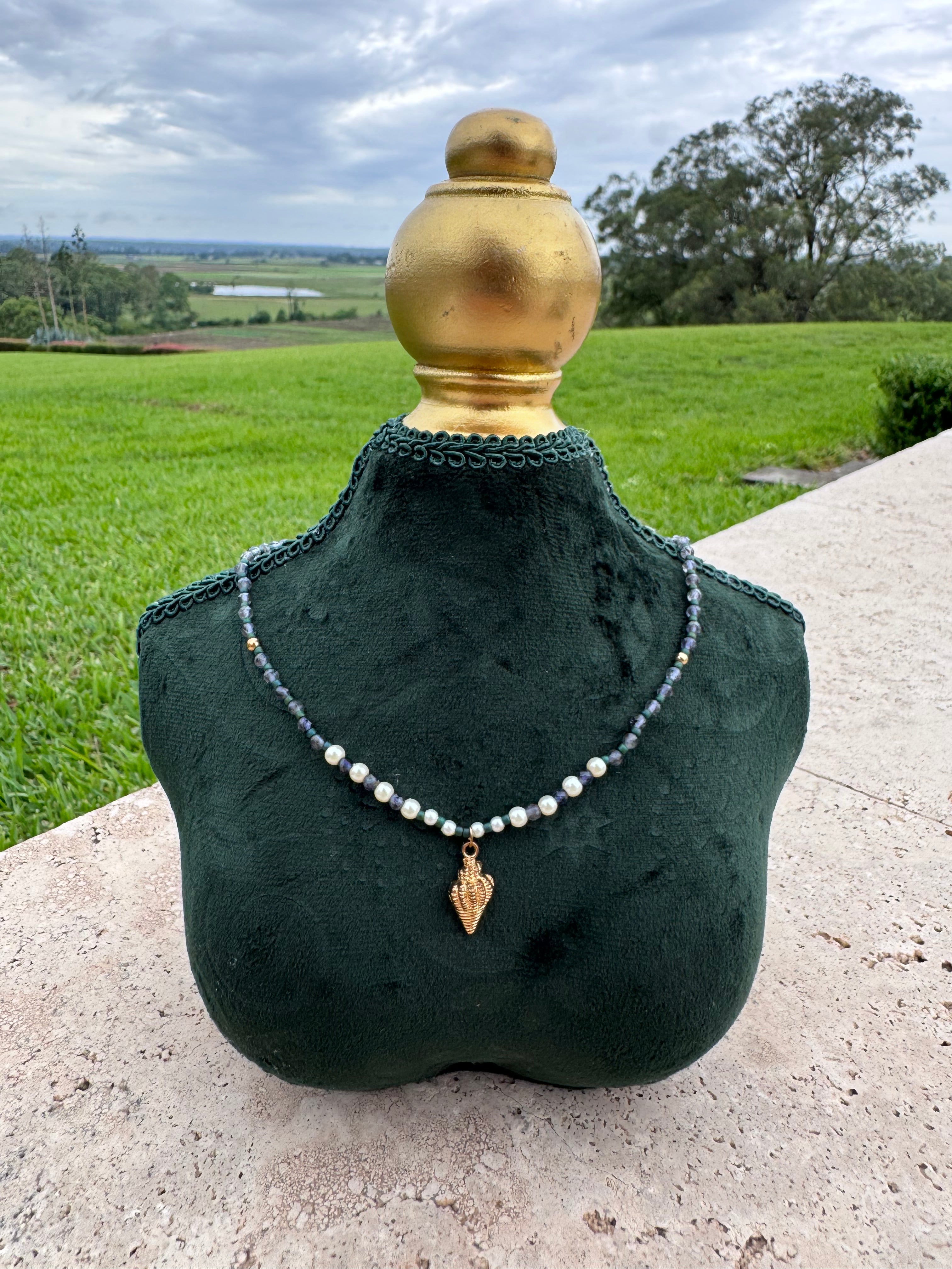 Iolite Shell Choker