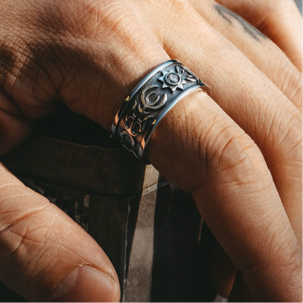 Celtic Sun Diamond Viking silver Ring